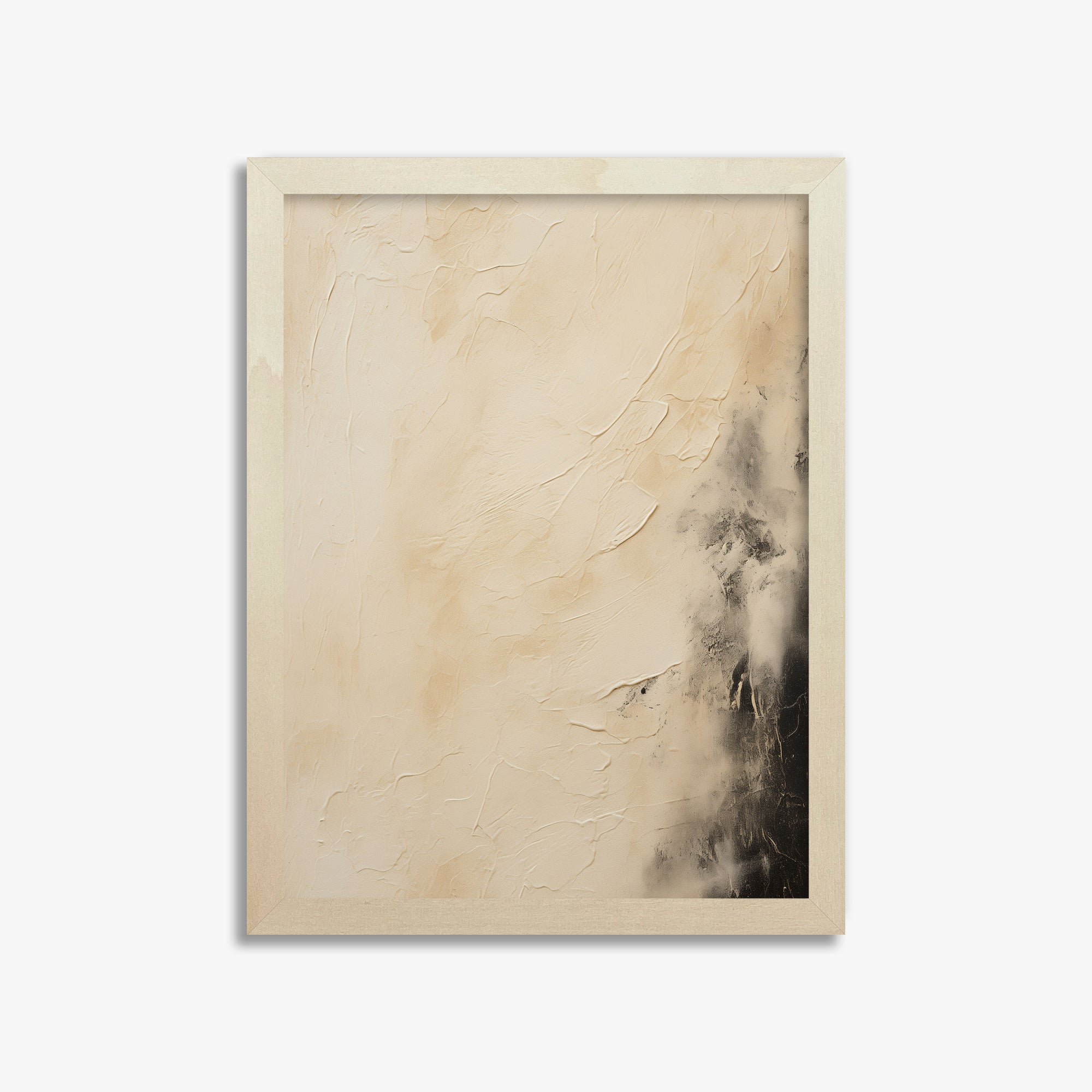 Ivory Mist Abstract, 30x40cm Framed Art Reproduction With Lime Wood Frame