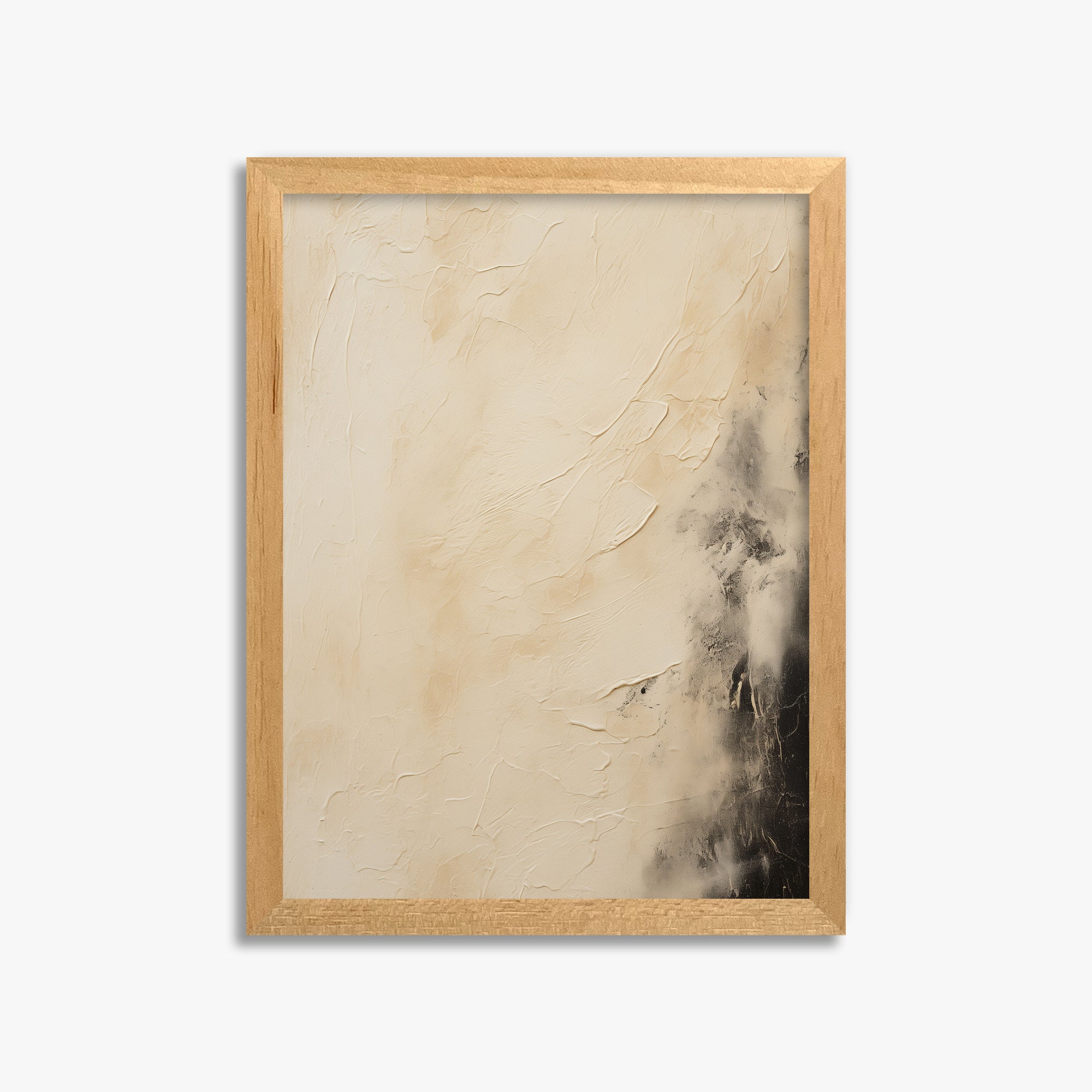Ivory Mist Abstract, 30x40cm Framed Poster With Oak Frame