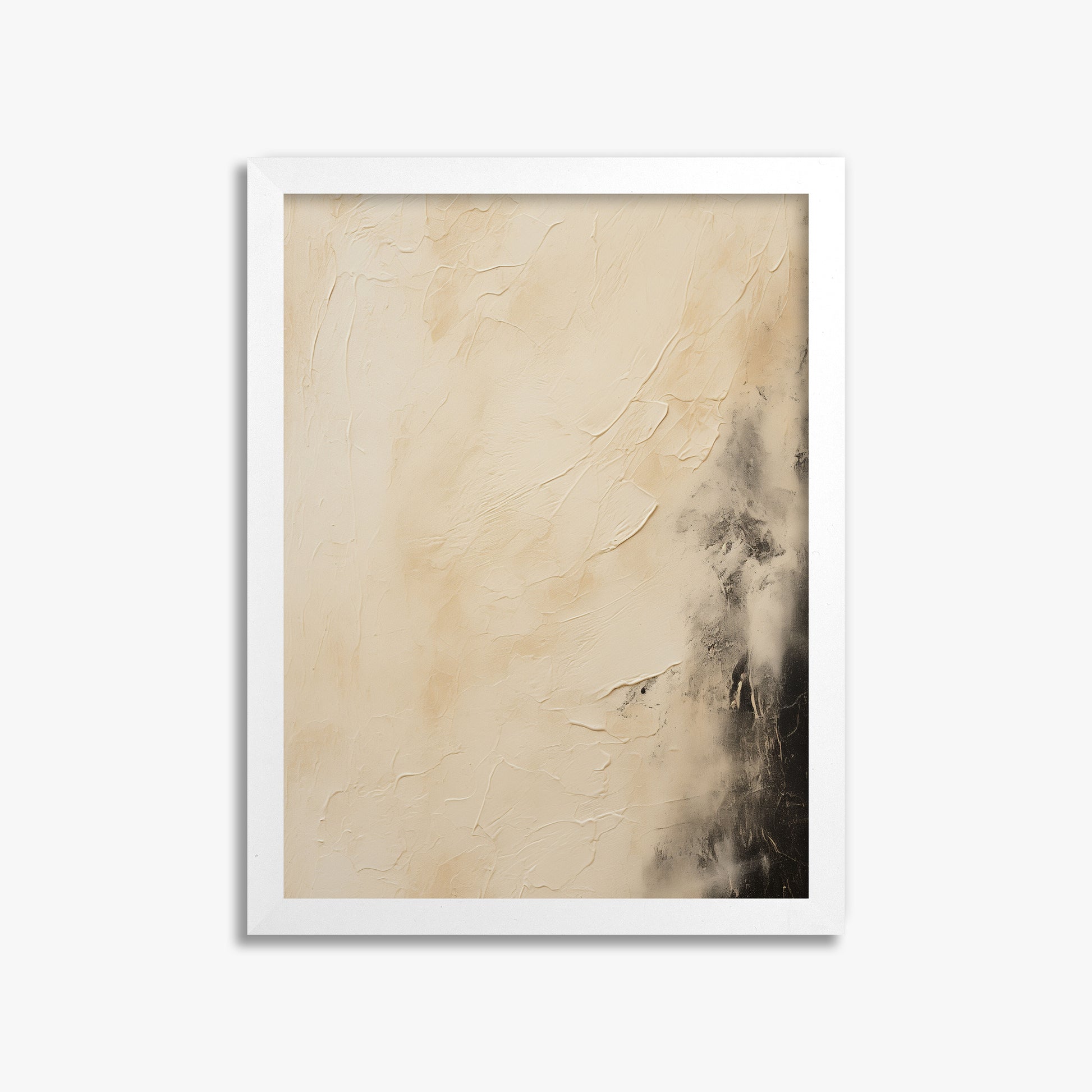 Ivory Mist Abstract, 30x40cm Framed Poster With White Frame