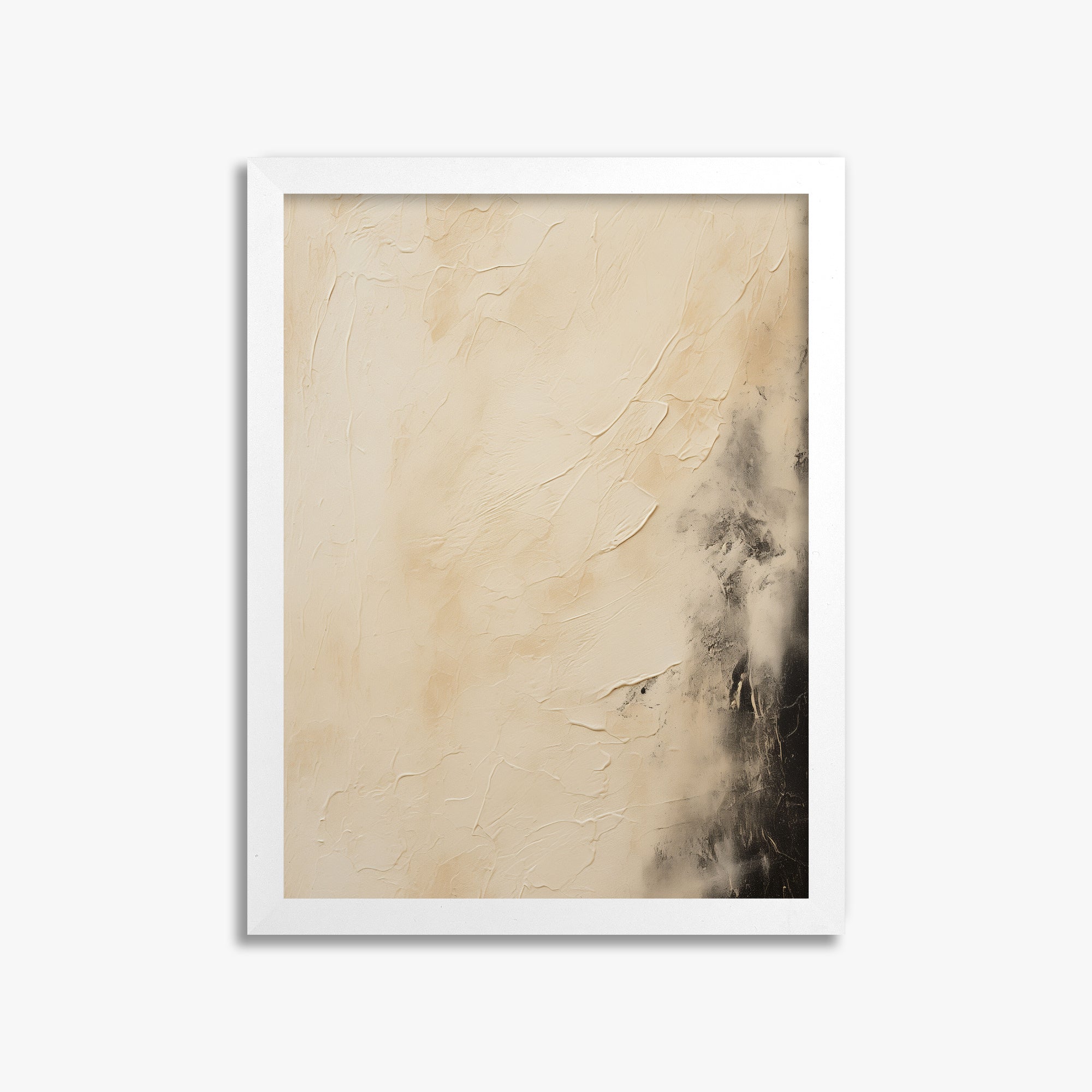 Ivory Mist Abstract, 30x40cm Framed Poster With White Frame