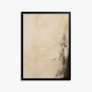 Ivory Mist Abstract, 50x70cm Framed Poster With Black Frame