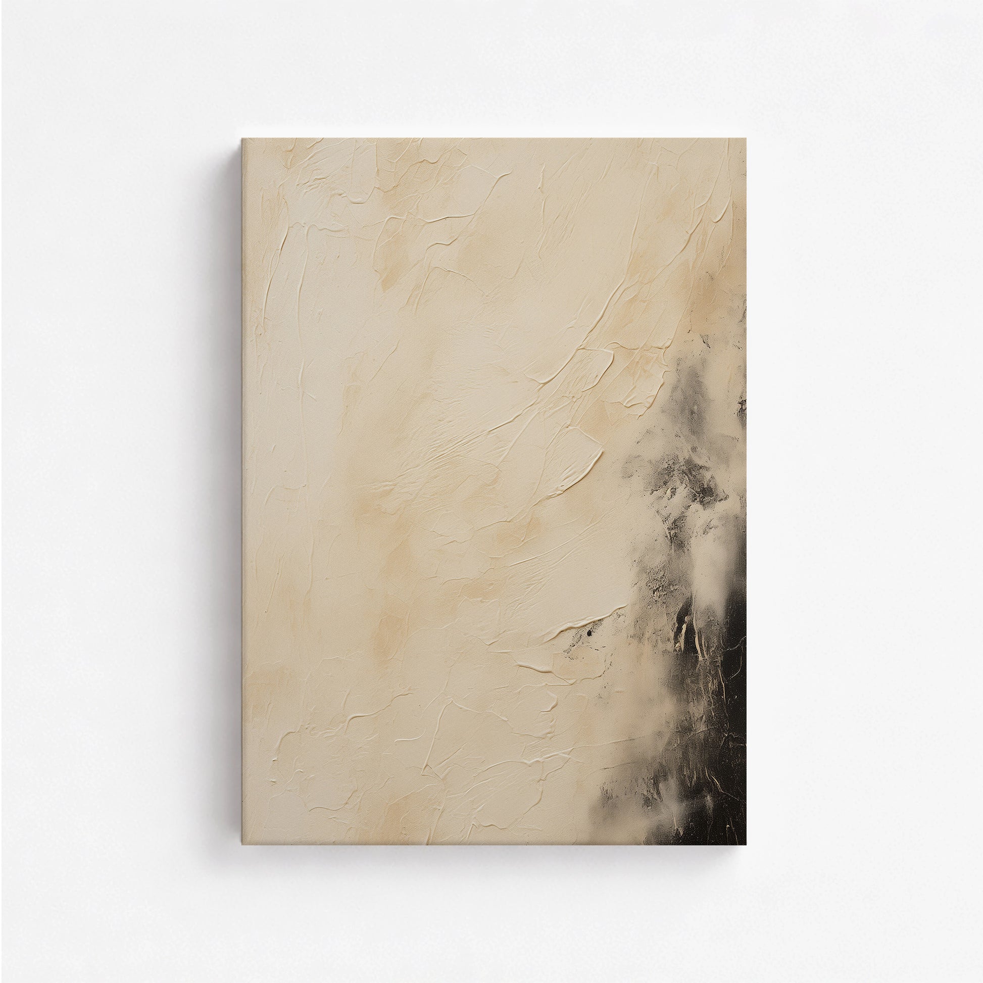 Ivory Mist Abstract, 50x70cm Satin Canvas Art Reproduction
