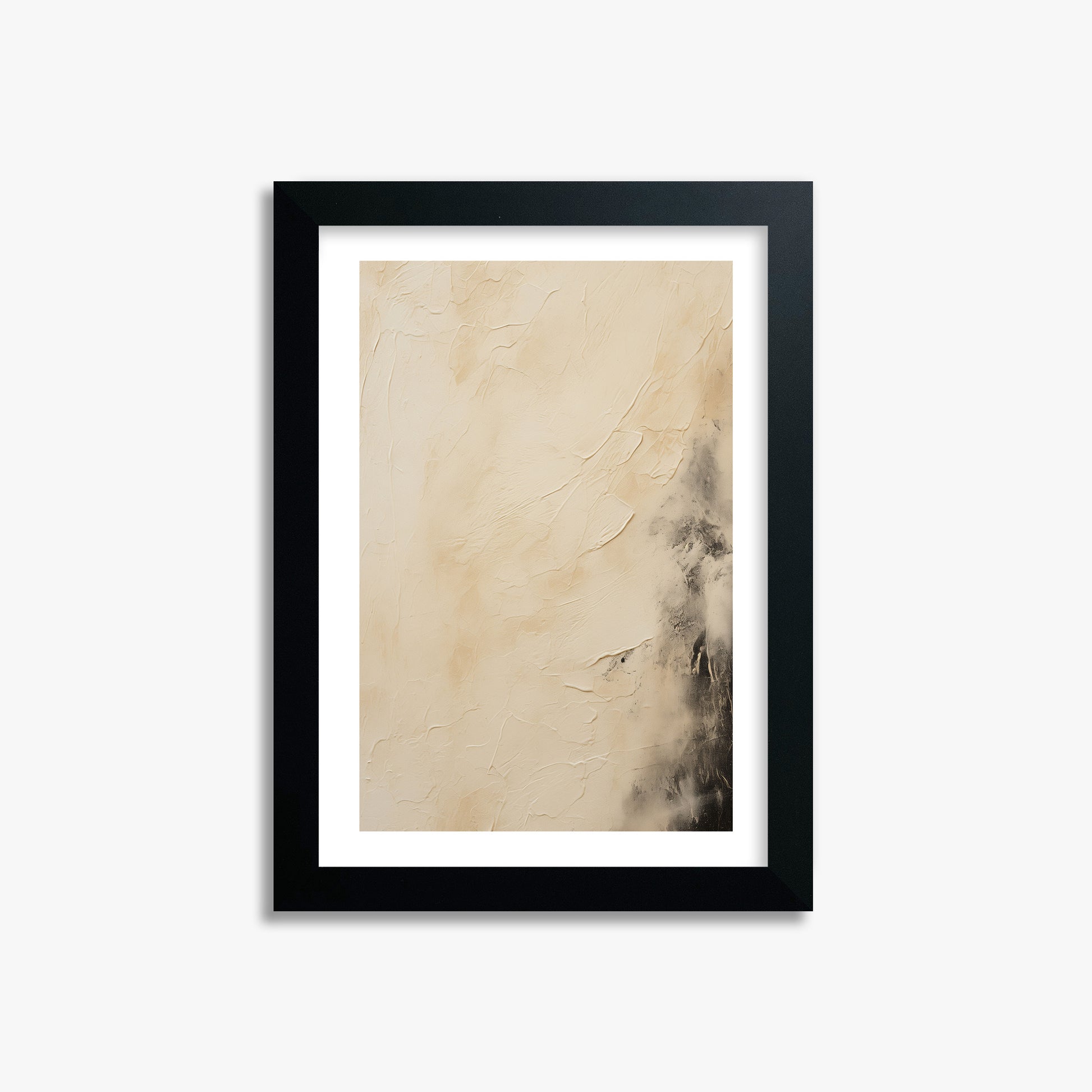 Ivory Mist Abstract, 21x30cm Black Framed Art Reproduction