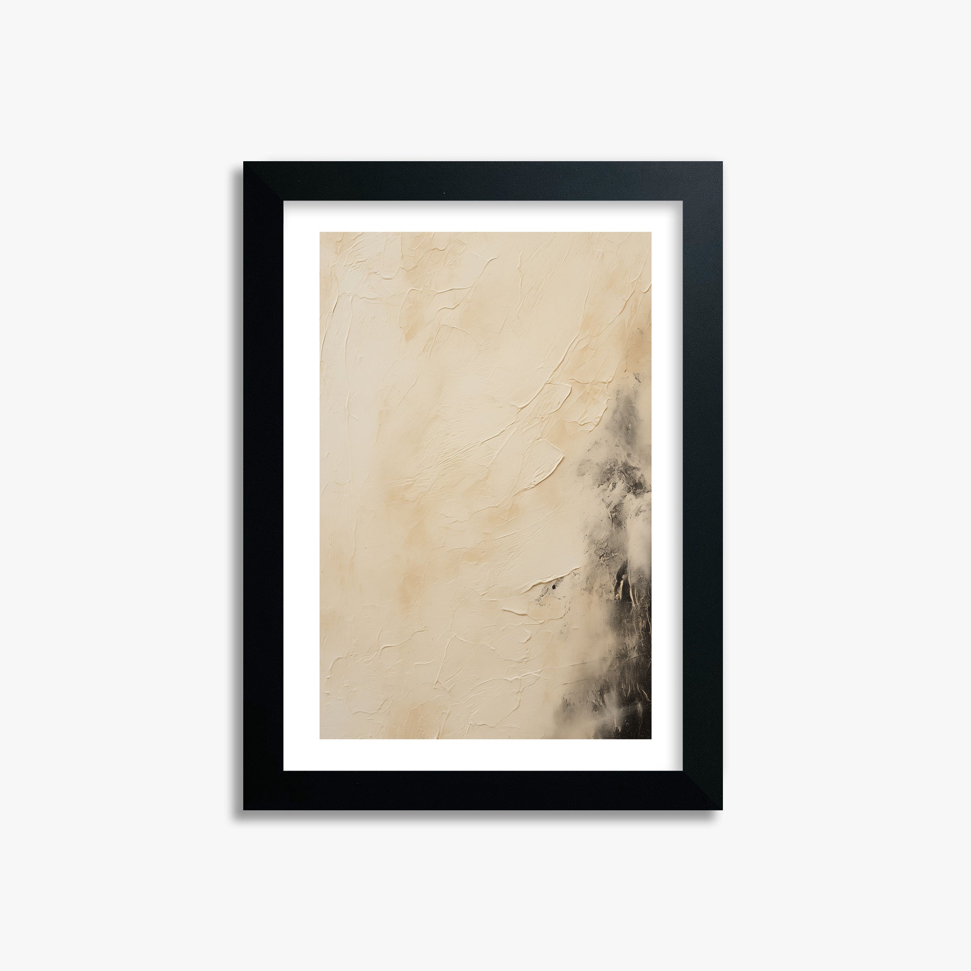 Ivory Mist Abstract, 21x30cm Black Framed Art Reproduction