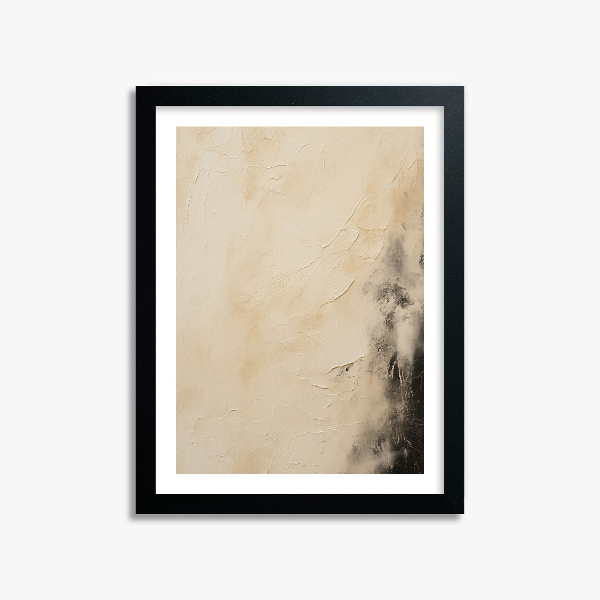 Ivory Mist Abstract, 30x40cm Black Framed Art Reproduction