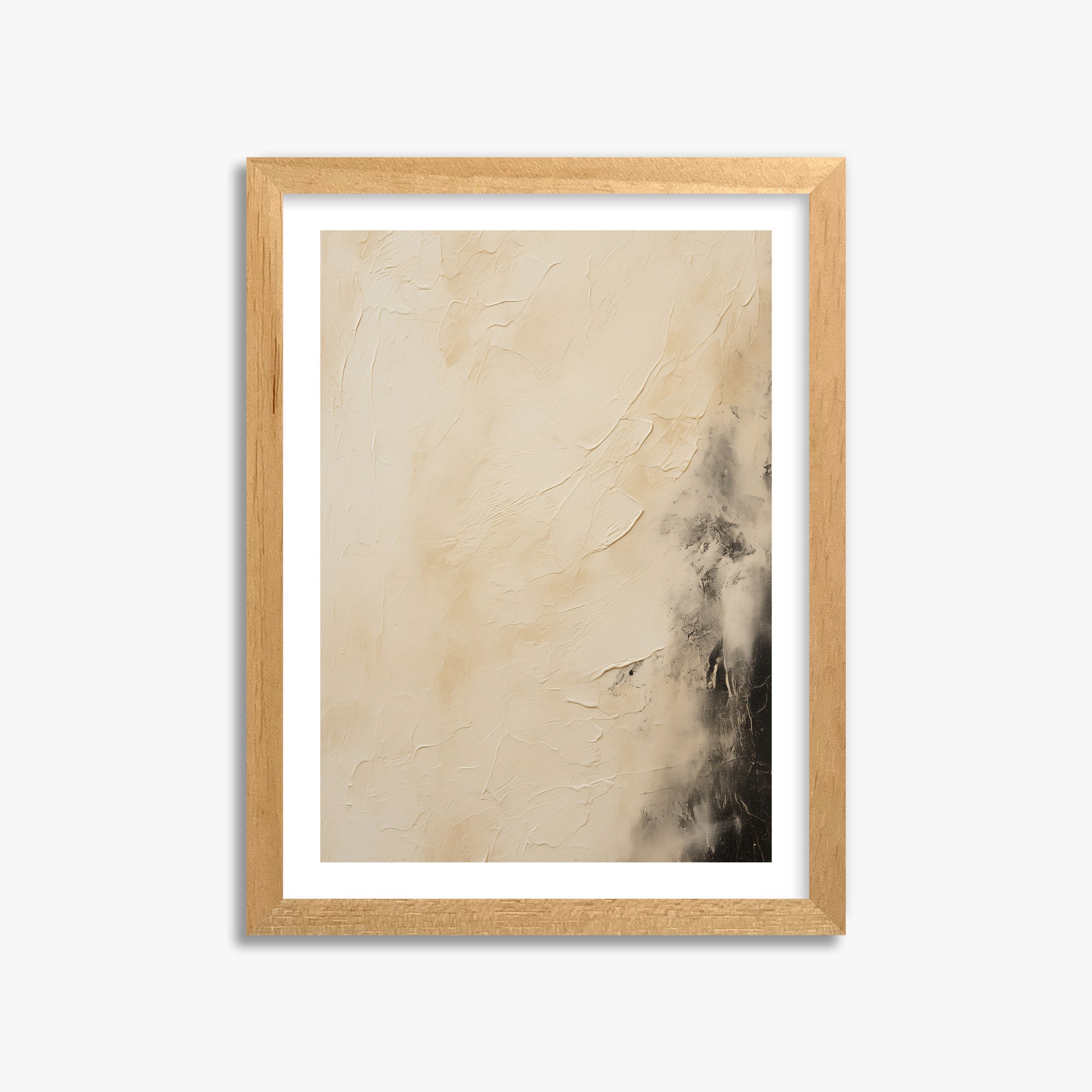 Ivory Mist Abstract, 30x40cm Oak Framed Art Reproduction