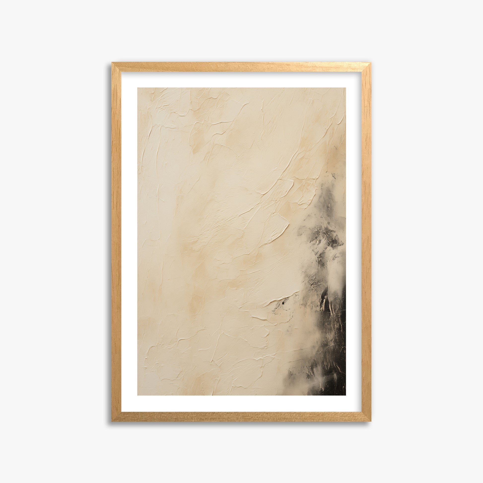 Ivory Mist Abstract, 50x70cm Oak Framed Art Reproduction