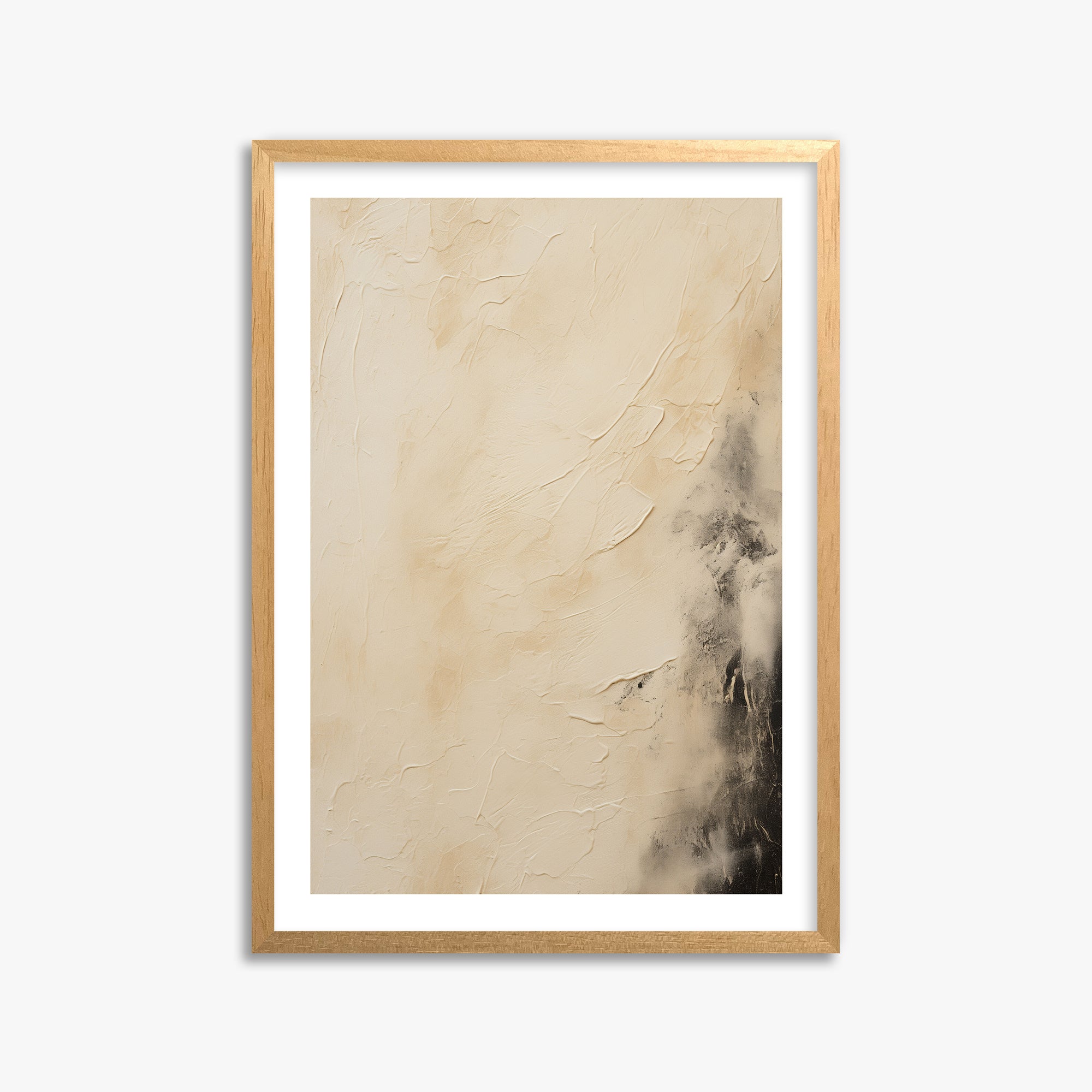 Ivory Mist Abstract, 50x70cm Oak Framed Art Reproduction