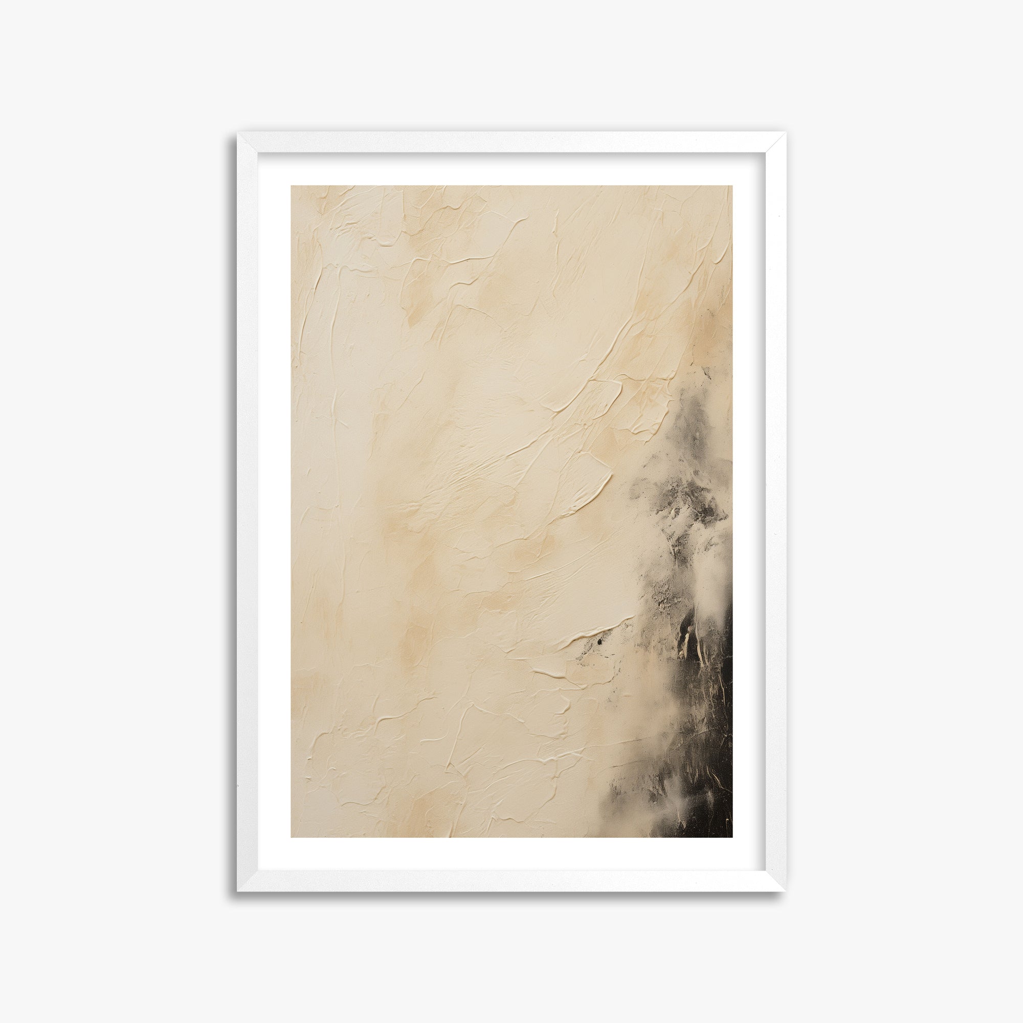 Ivory Mist Abstract, 50x70cm Whitek Framed Art Reproduction