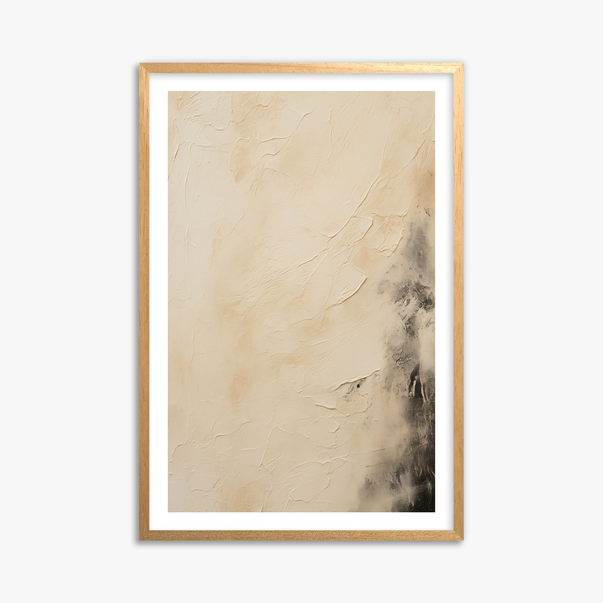 Ivory Mist Abstract, 61x91cm Oak Framed Art Reproduction