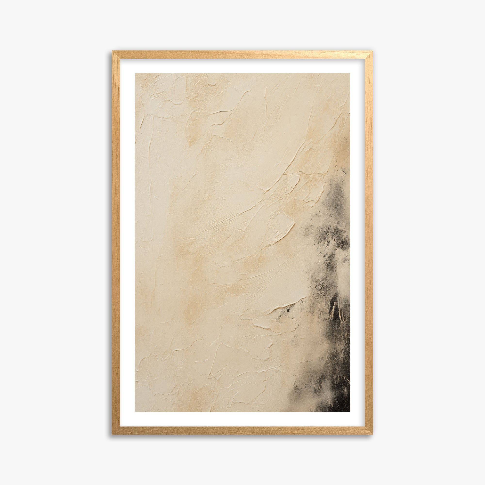 Ivory Mist Abstract, 61x91cm Oak Framed Art Reproduction