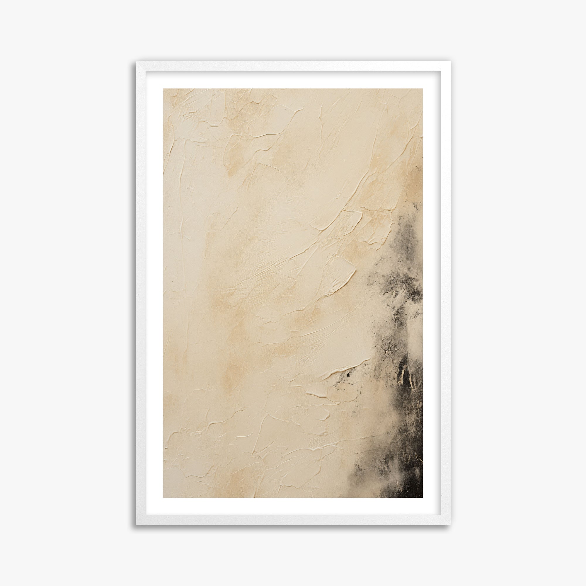 Ivory Mist Abstract, 61x91cm Whitek Framed Art Reproduction