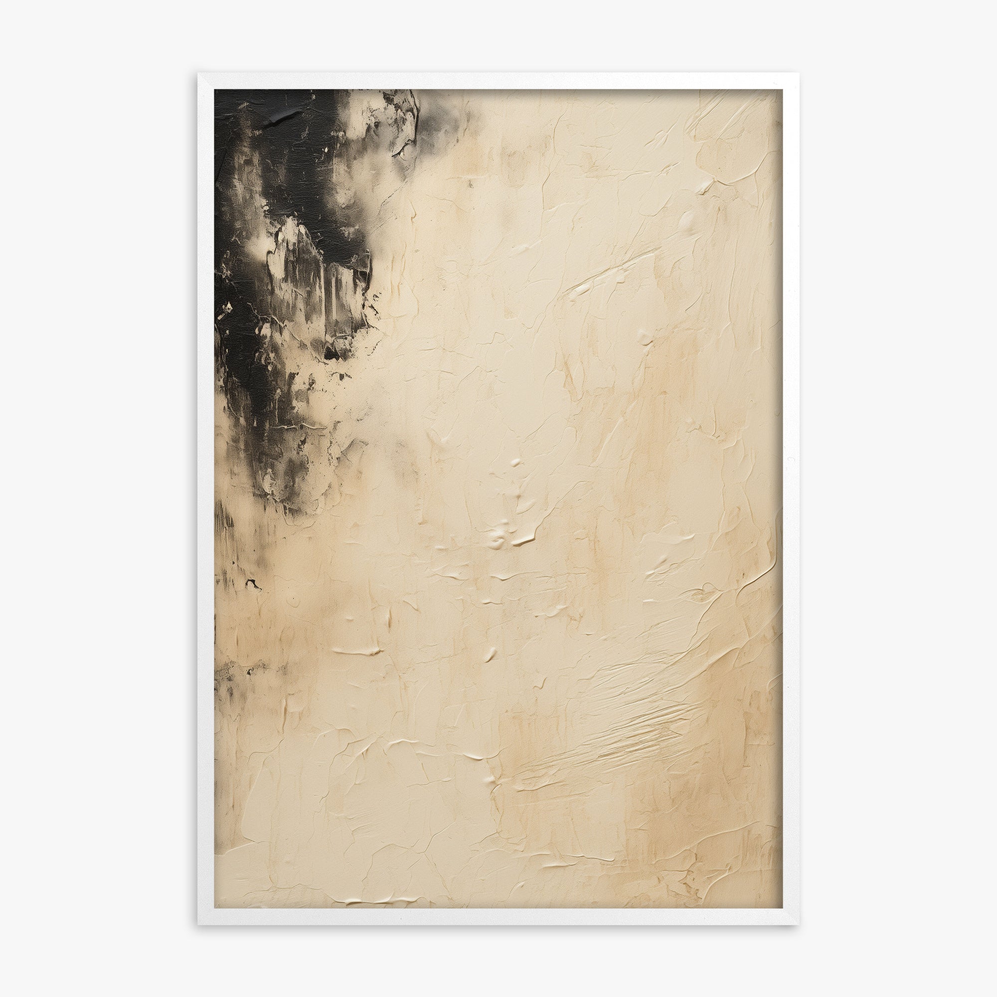 Ivory Twilight, White Framed Poster With White Frame