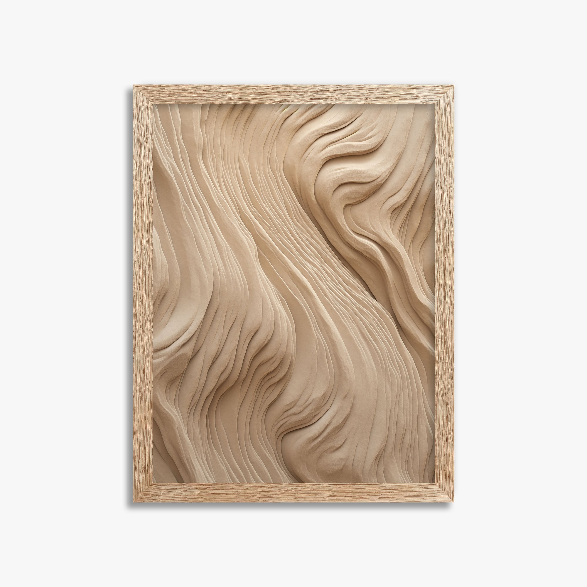Sand Sculpt, 30x40cm Framed Poster With Raw Oak Frame