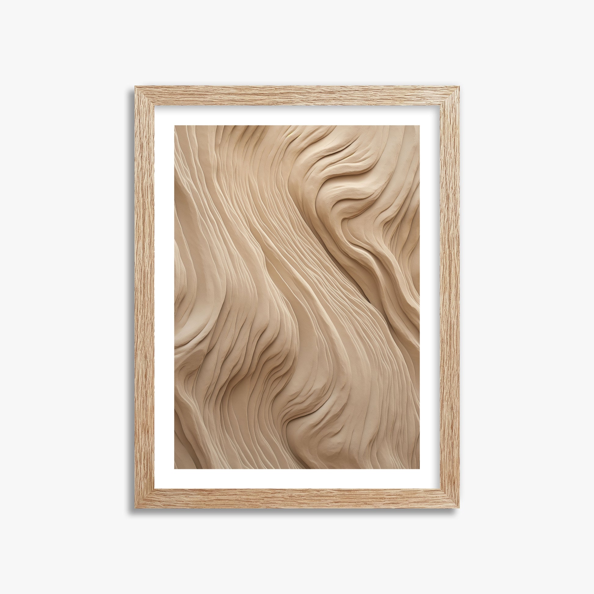Sand Sculpt, 30x40cm Framed Poster With Raw Oak Frame