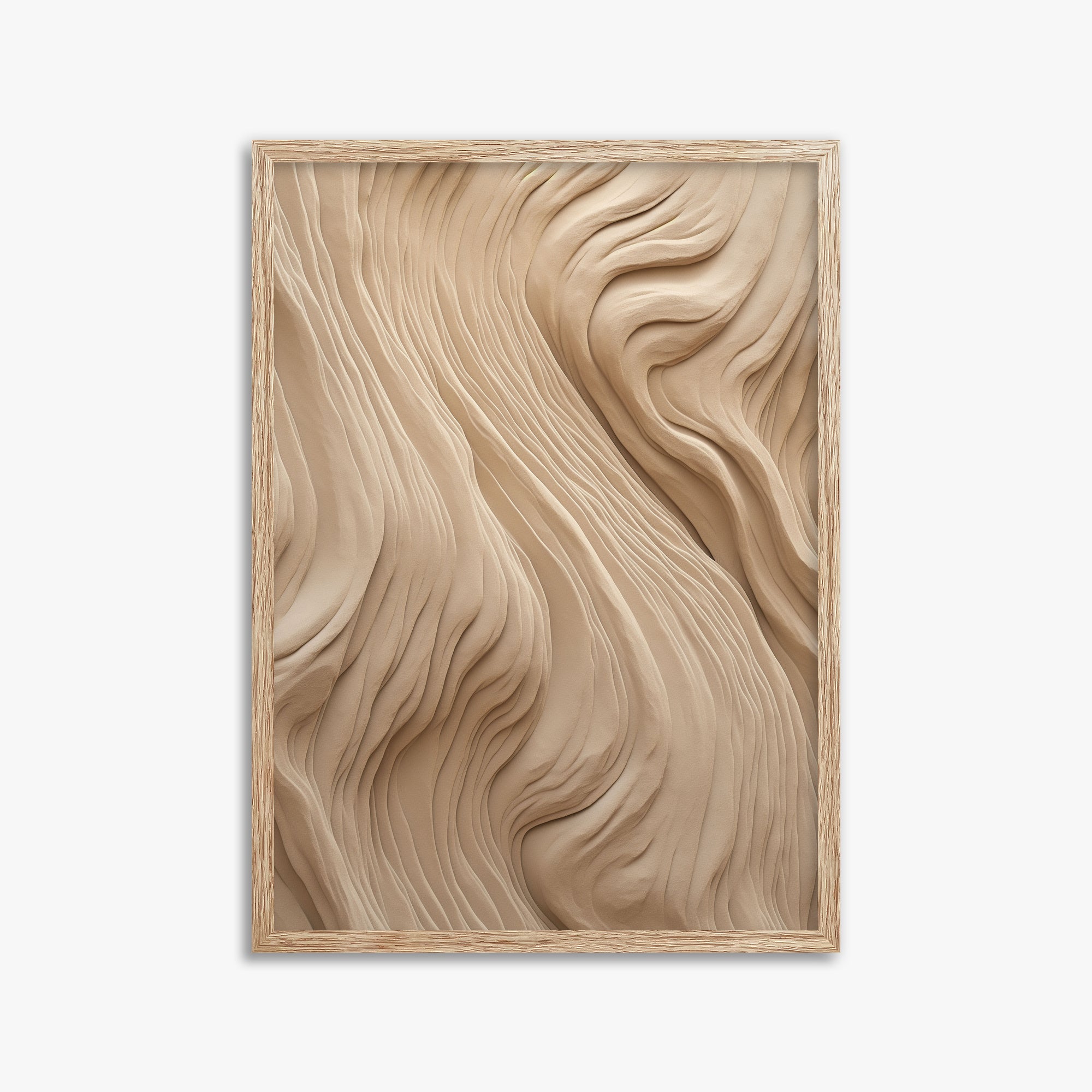 Sand Sculpt, 50x70cm Framed Poster With Raw Oak Frame
