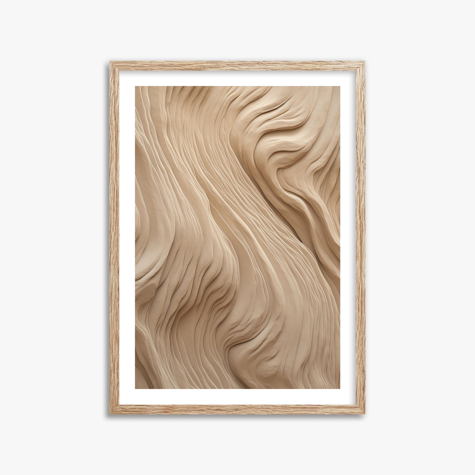 Sand Sculpt, 50x70cm Framed Poster With Raw Oak Frame