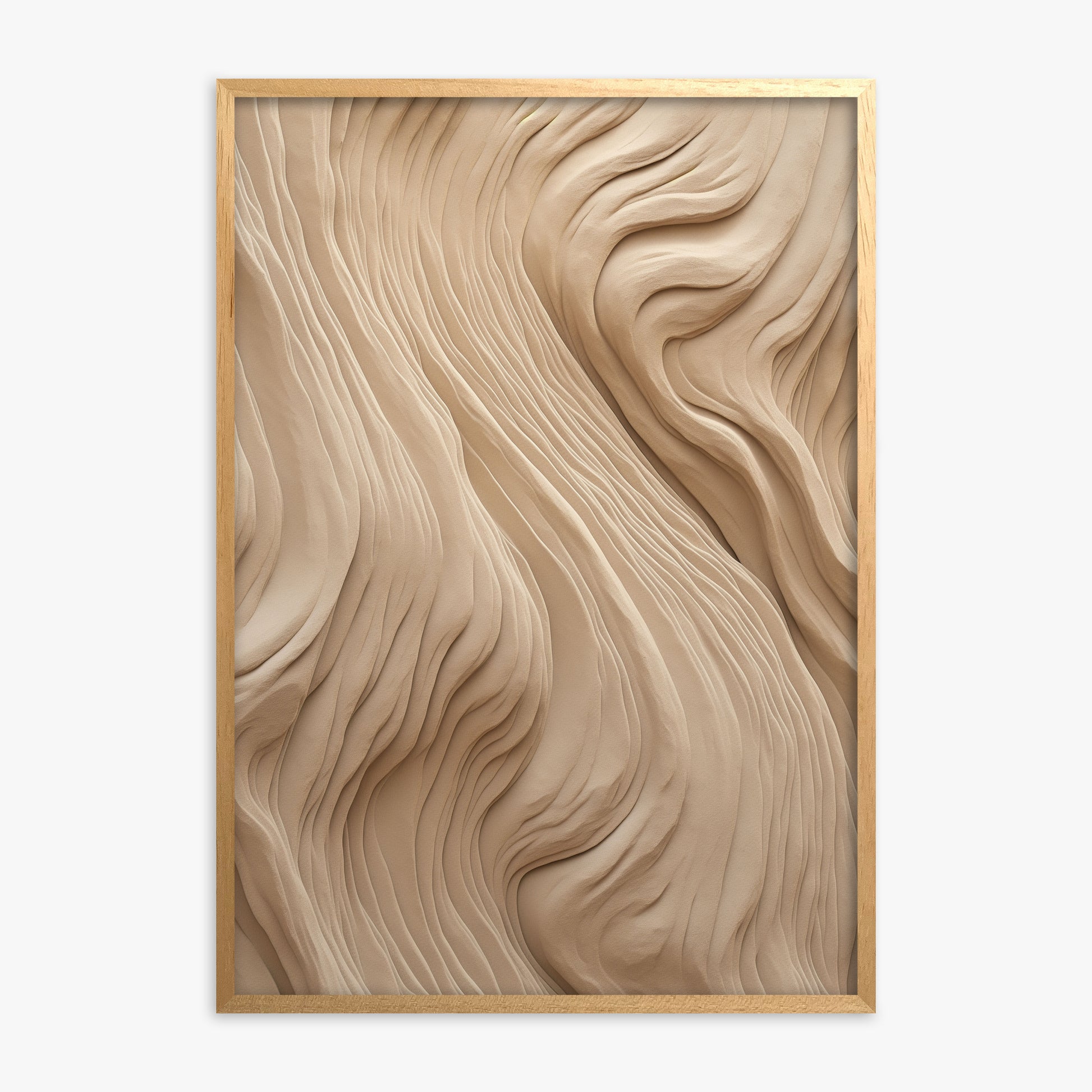 Sand Sculpt, Oak Framed Poster With Oak Frame