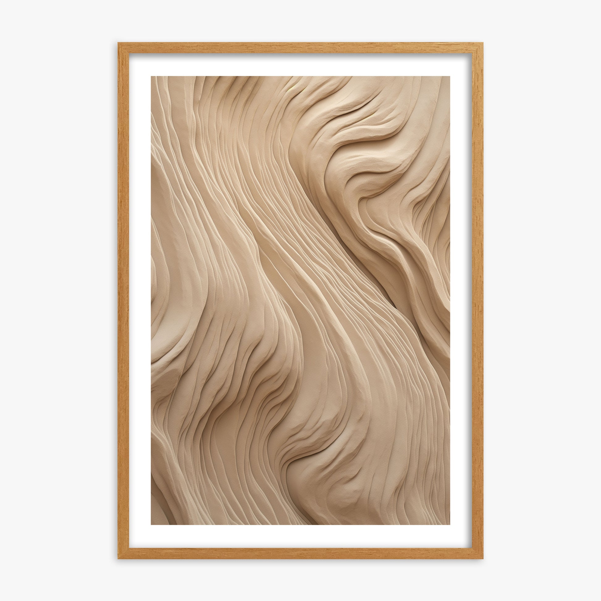 Sand Sculpt, 70x100cm Framed Poster With Oak Frame