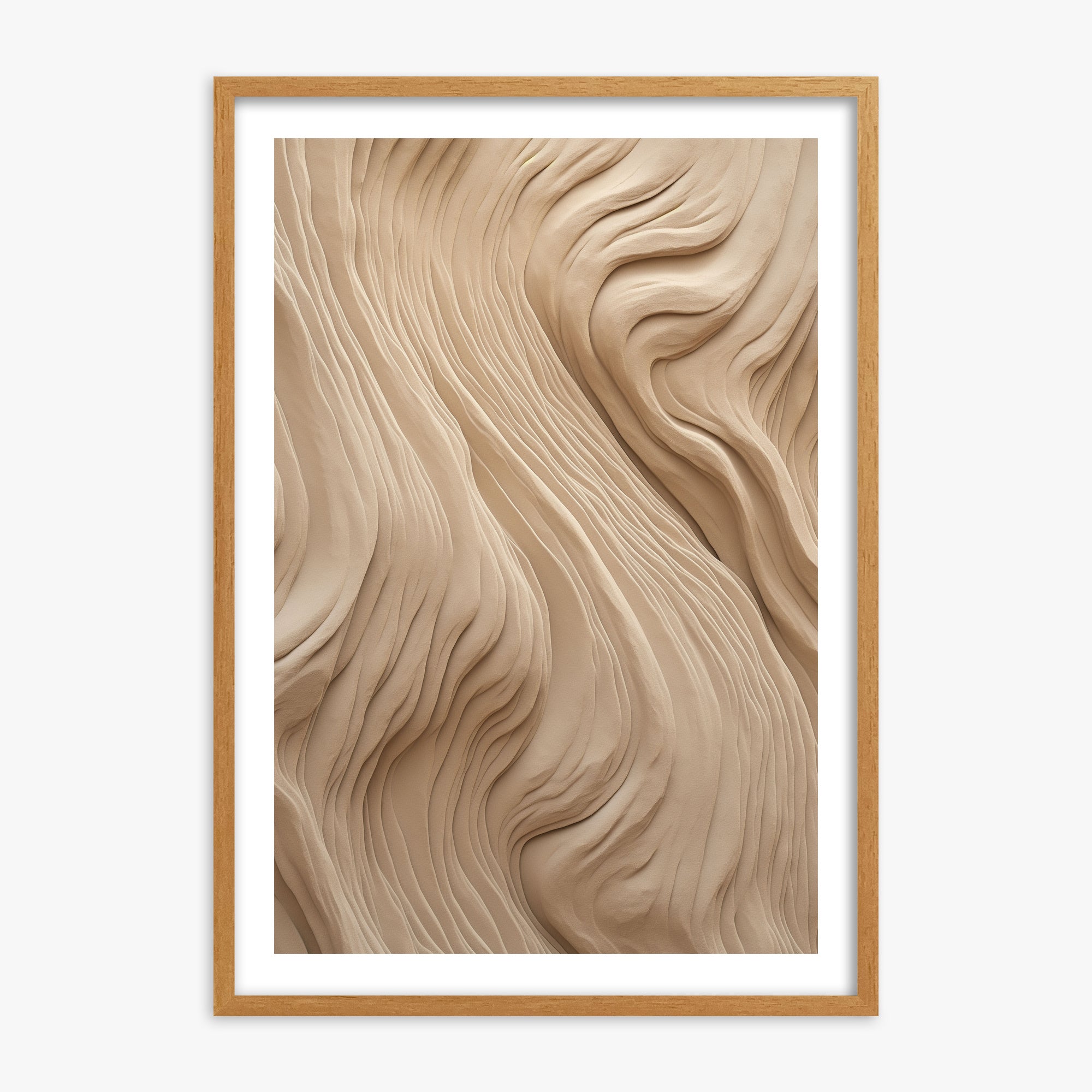 Sand Sculpt, 70x100cm Framed Poster With Oak Frame