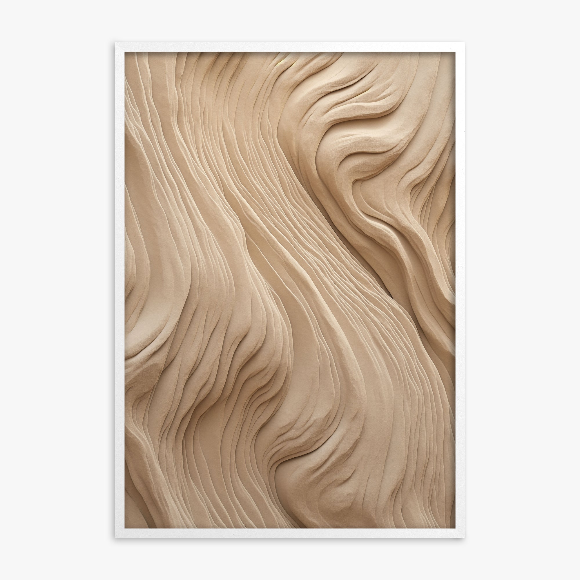 Sand Sculpt, White Framed Poster With White Frame