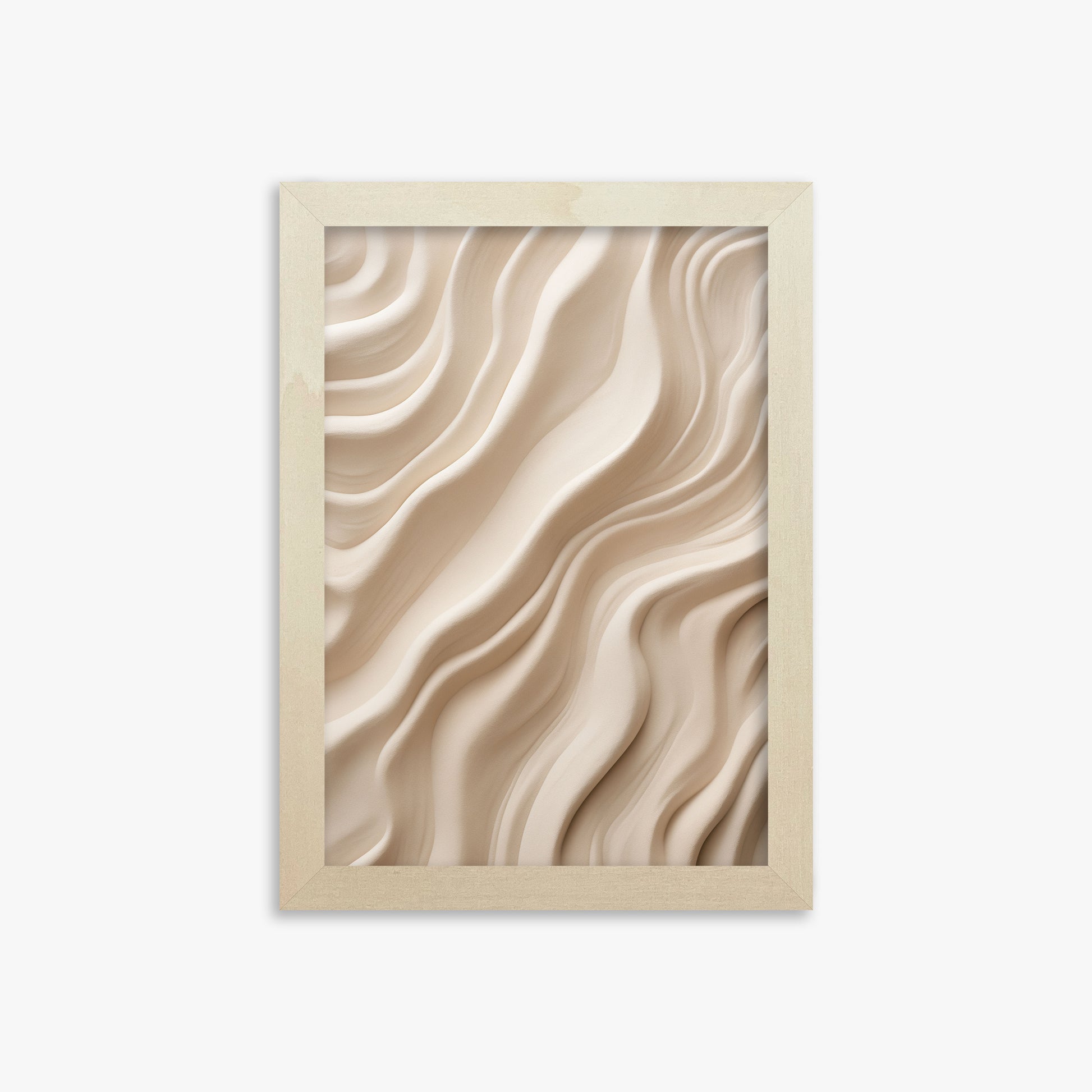 Ivory Silk Waves, 21x30cm Framed Poster With Lime Wood Frame
