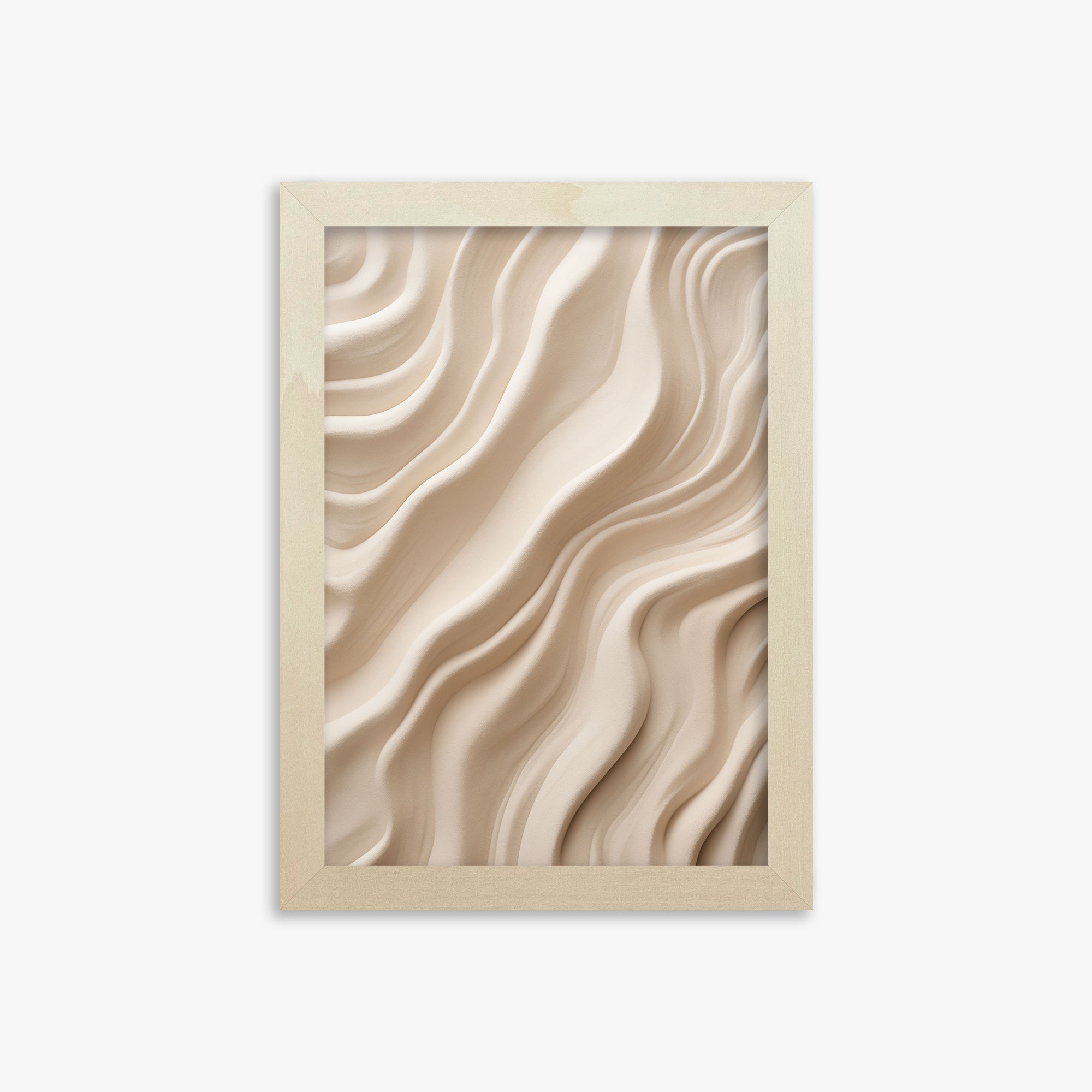 Ivory Silk Waves, 21x30cm Framed Poster With Lime Wood Frame