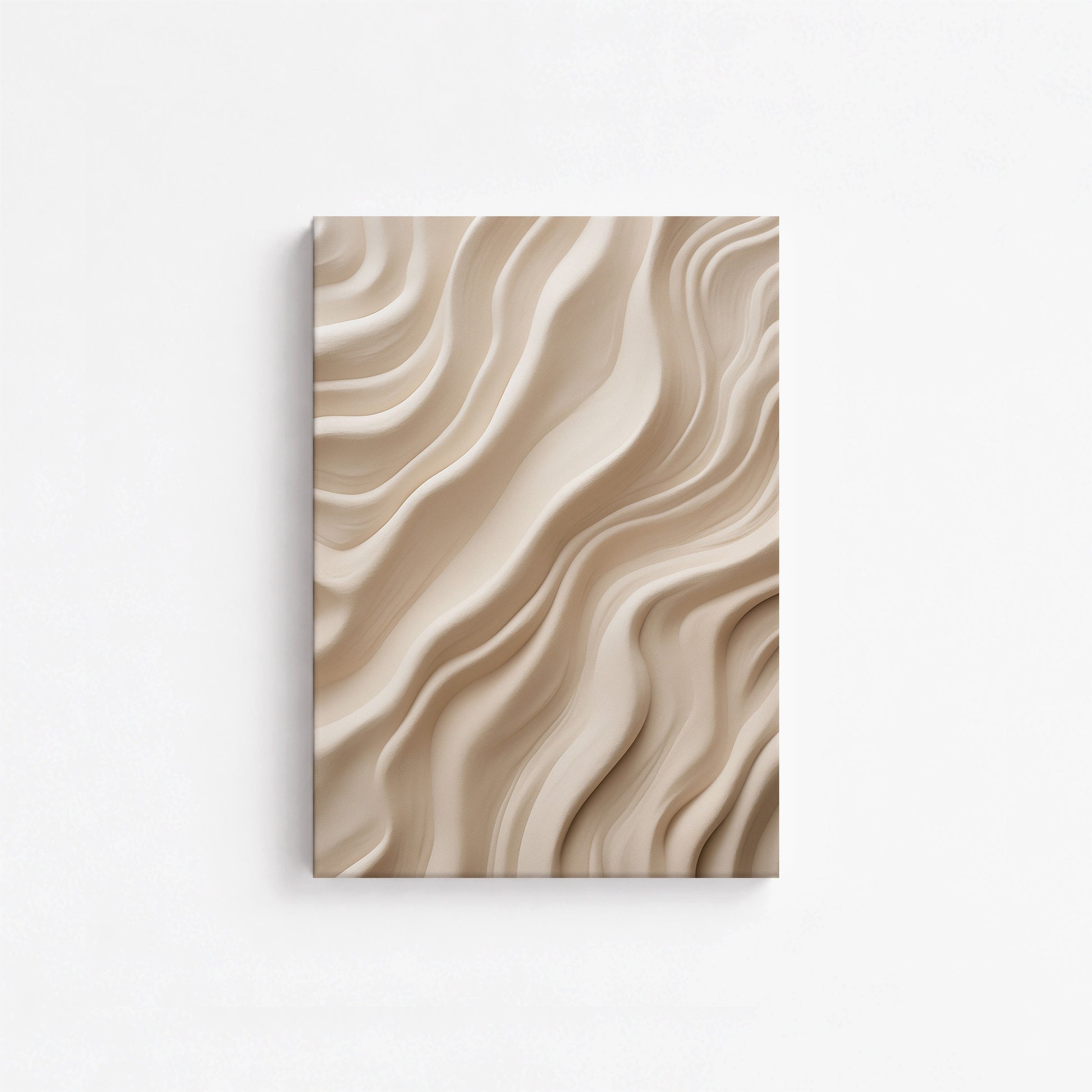 Ivory Silk Waves, 21x30cm Satin Canvas Poster