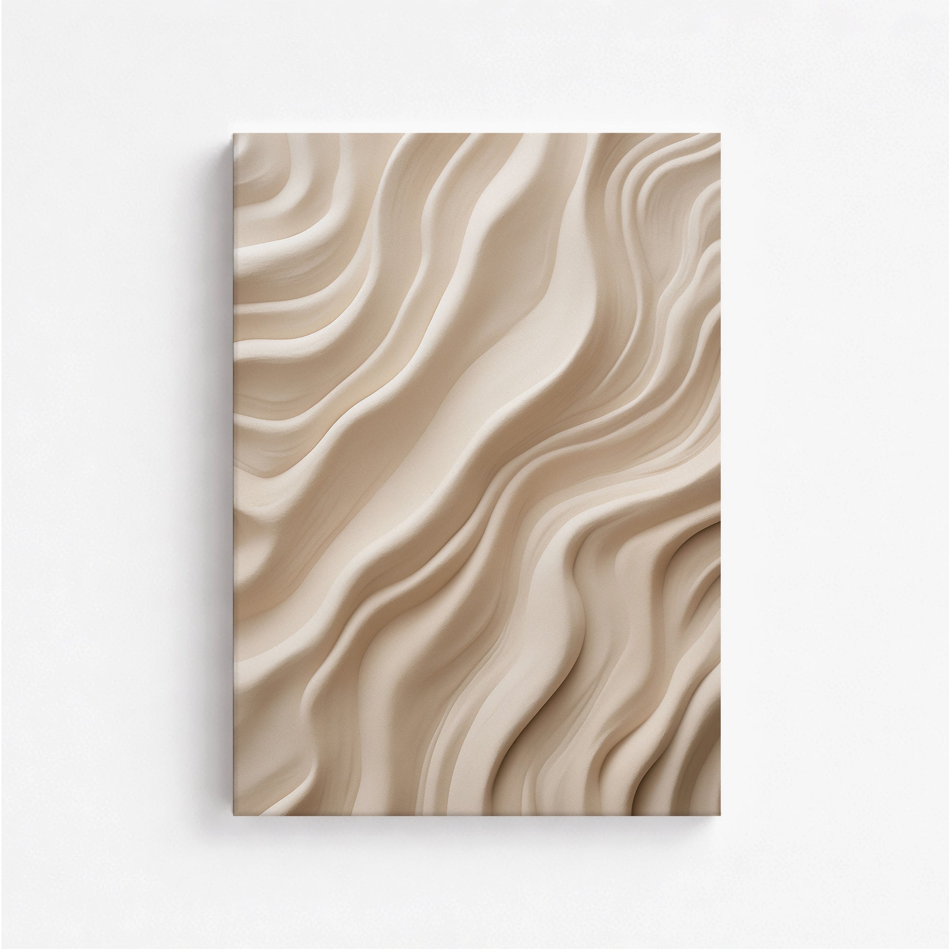 Ivory Silk Waves, 50x70cm Satin Canvas Poster