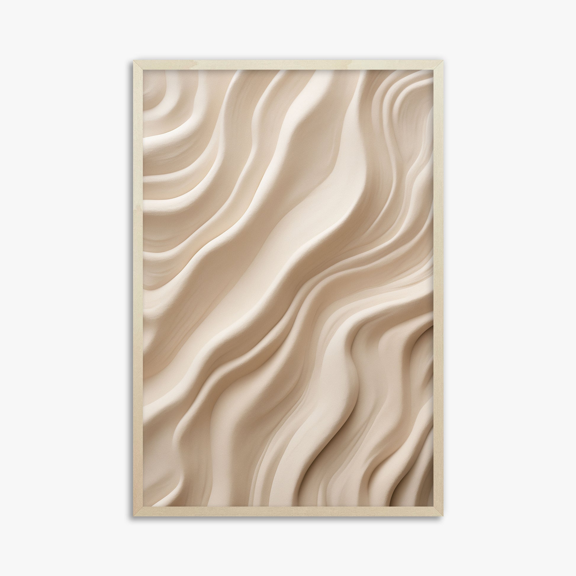 Ivory Silk Waves, 61x91cm Framed Poster With Lime Wood Frame