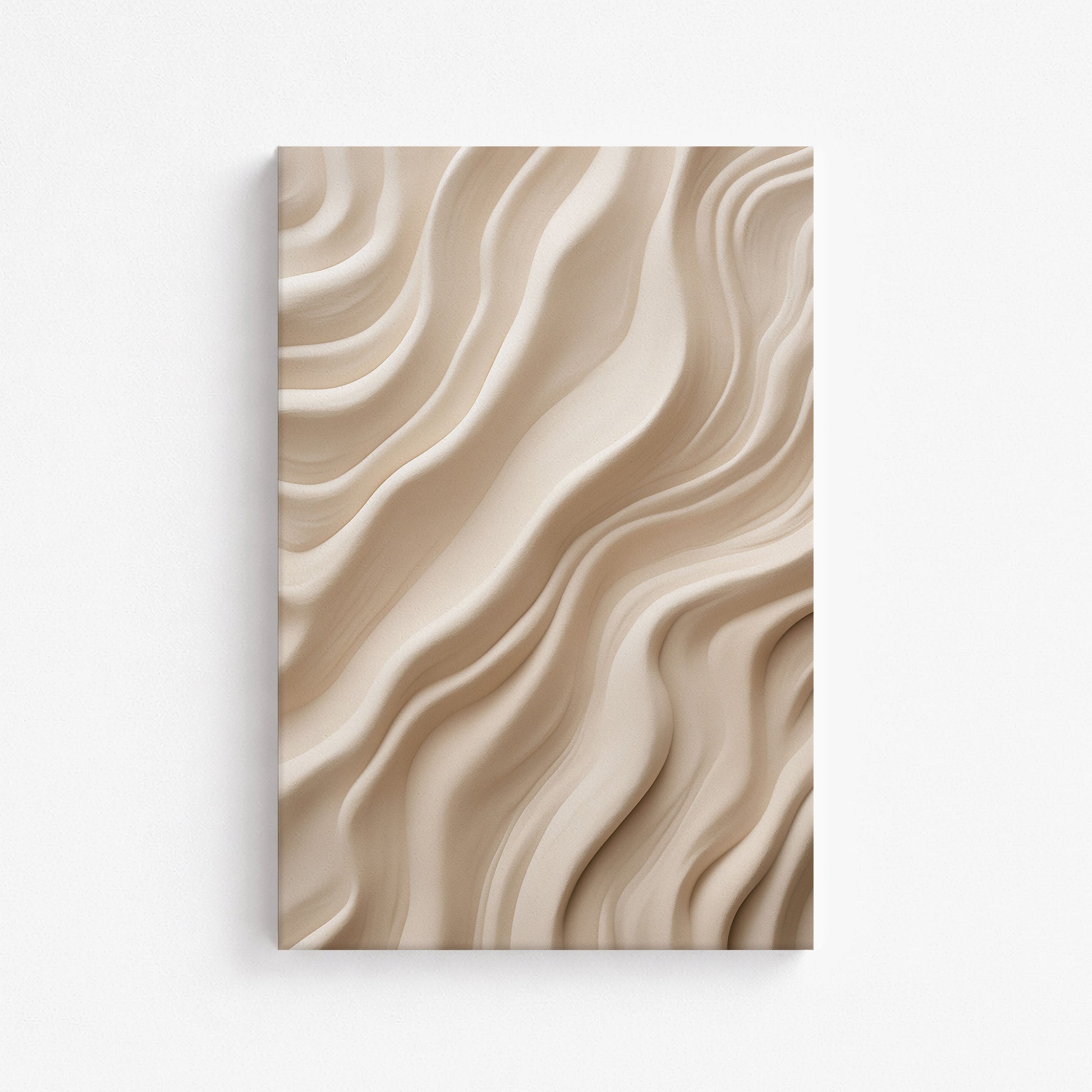 Ivory Silk Waves, 61x91cm Satin Canvas Poster