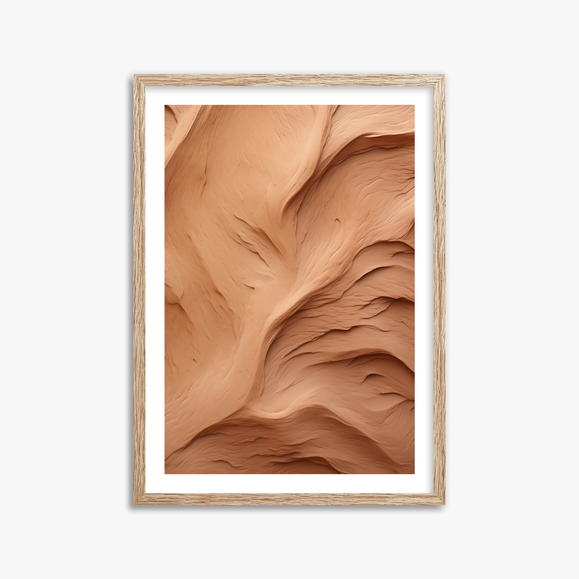 Clay Currents, 50x70cm Framed Poster With Raw Oak Frame