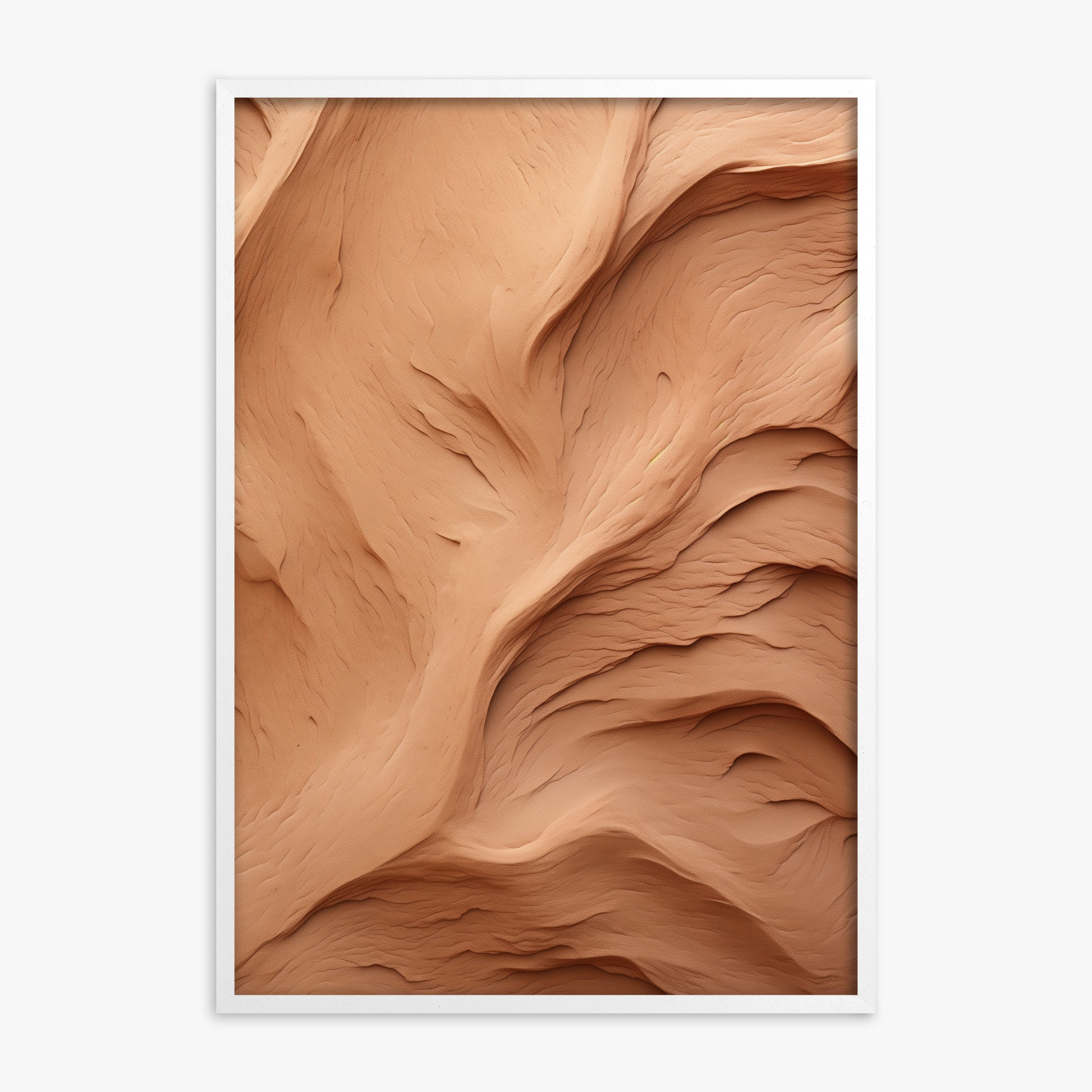 Clay Currents, White Framed Poster With White Frame