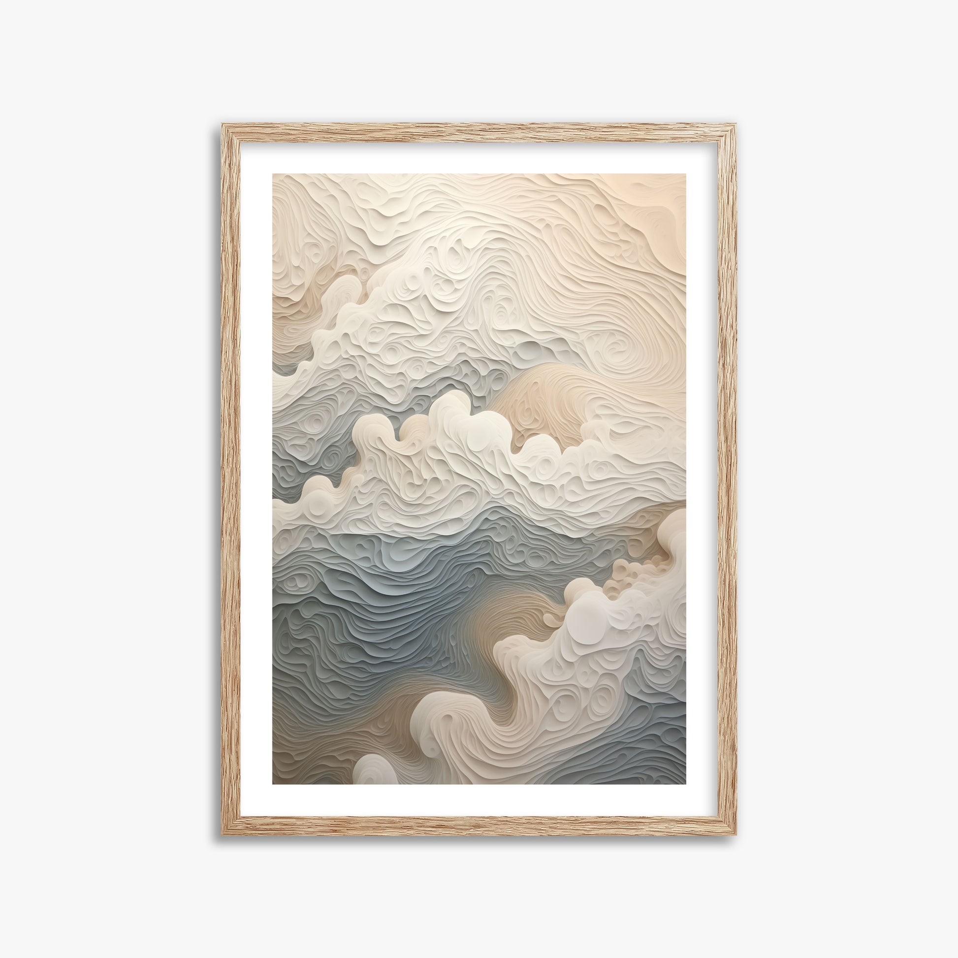Cloud Canyon, 50x70cm Framed Poster With Raw Oak Frame