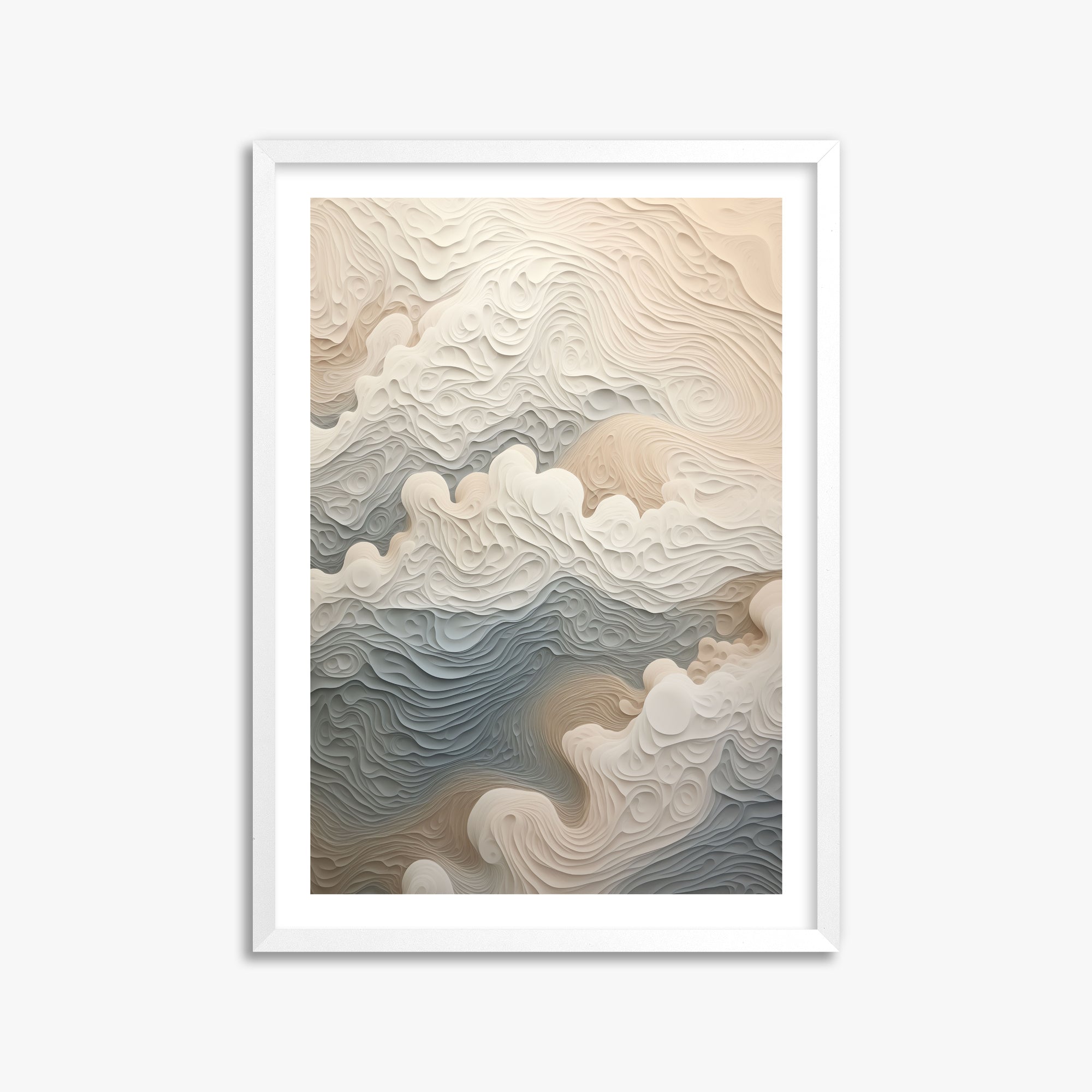 Cloud Canyon, 50x70cm Framed Poster With White Frame