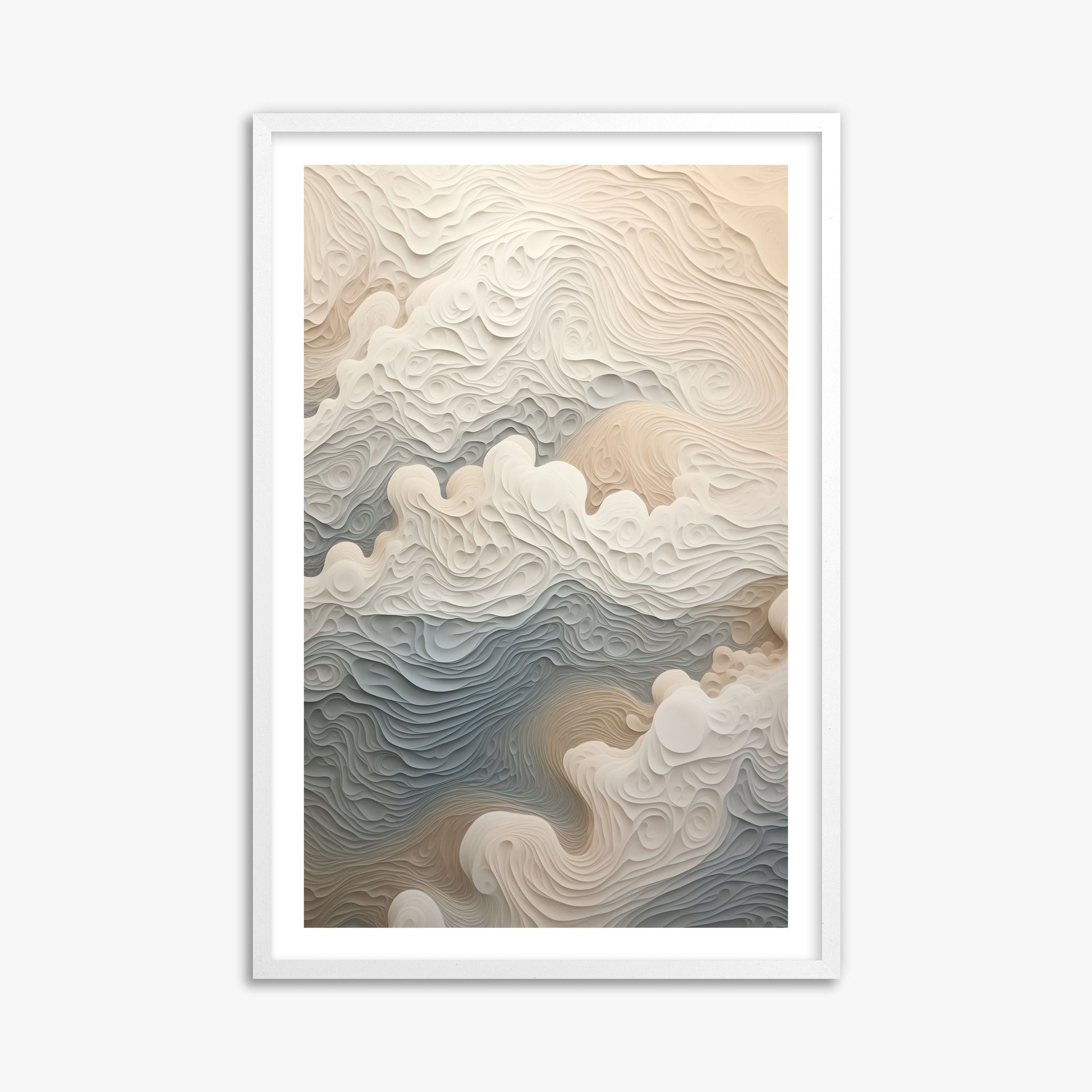 Cloud Canyon, 61x91cm Framed Poster With White Frame