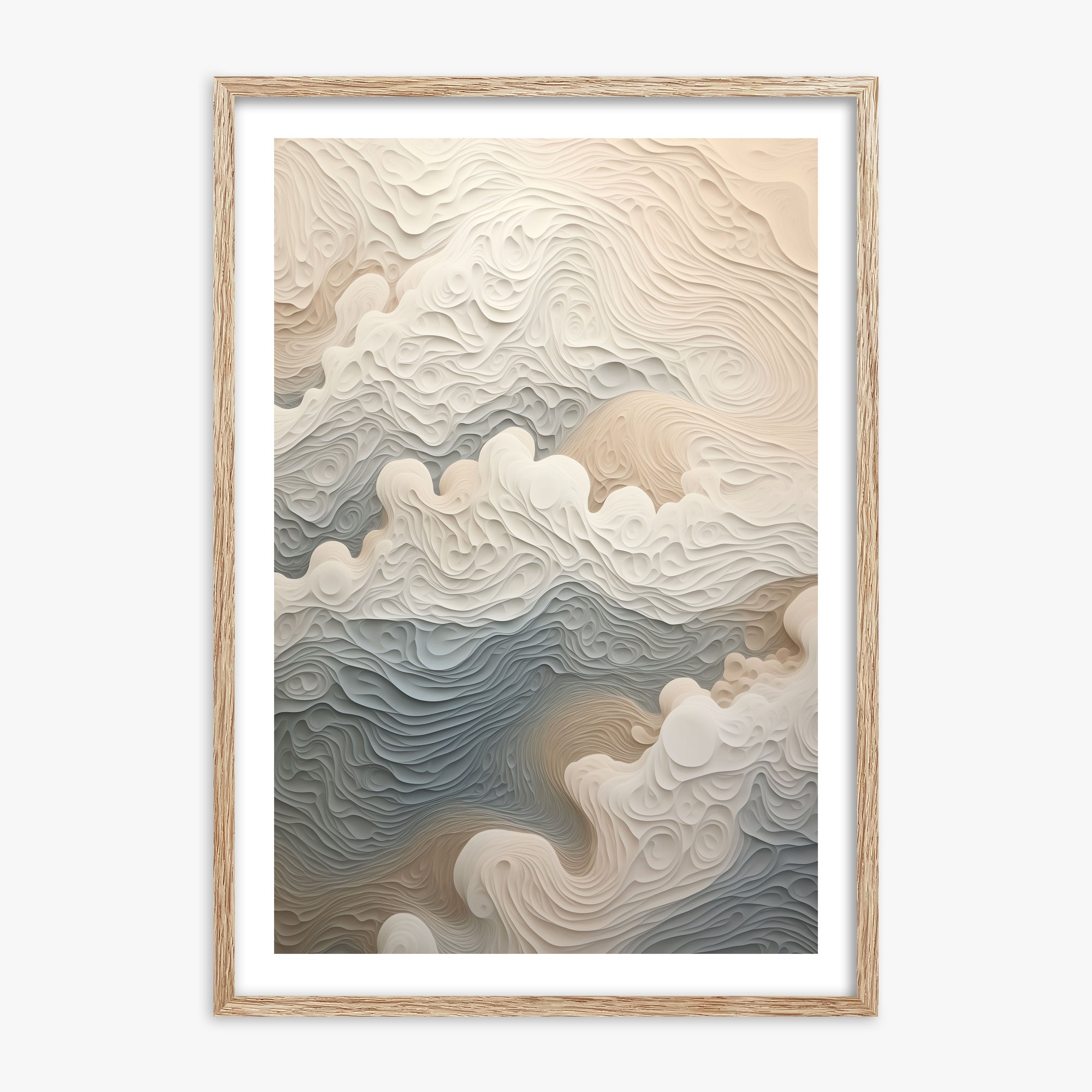 Cloud Canyon, 70x100cm Framed Poster With Raw Oak Frame