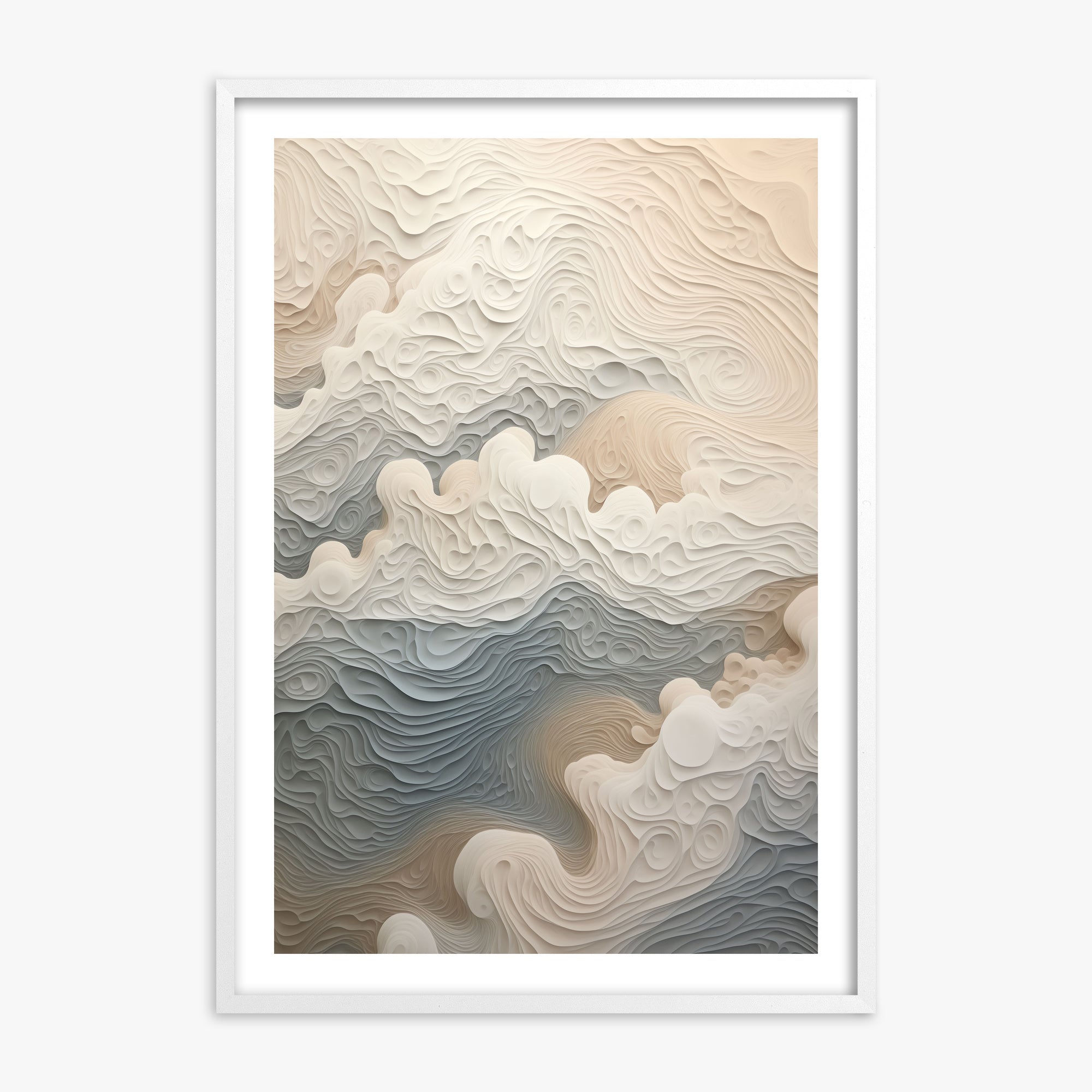 Cloud Canyon, 70x100cm Framed Poster With White Frame