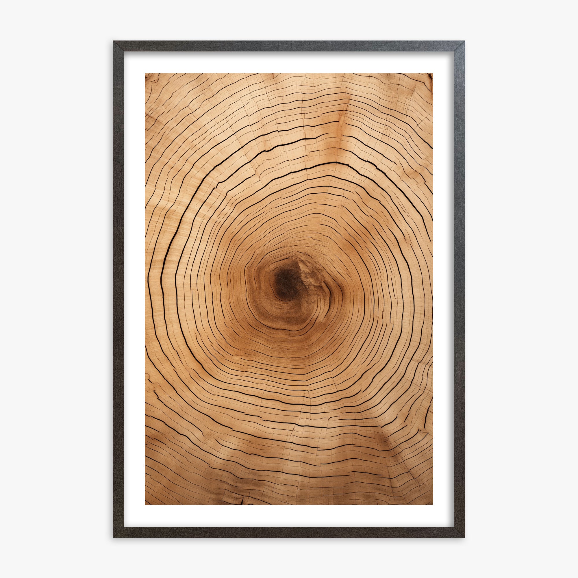 Time Rings, 70x100cm Framed Art Reproduction With Espresso Frame