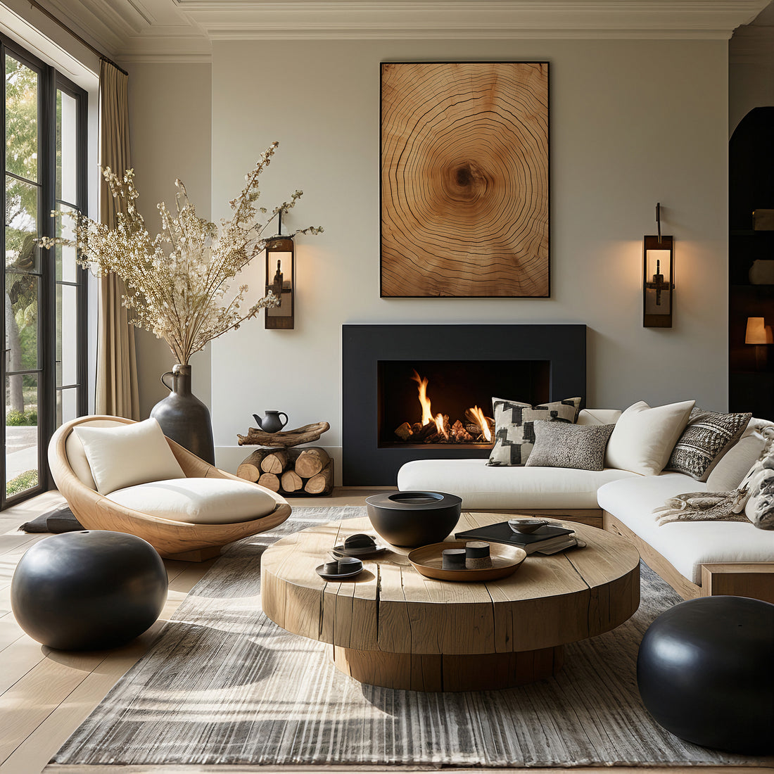 Time Rings, 50x70cm Framed Poster With Black Frame