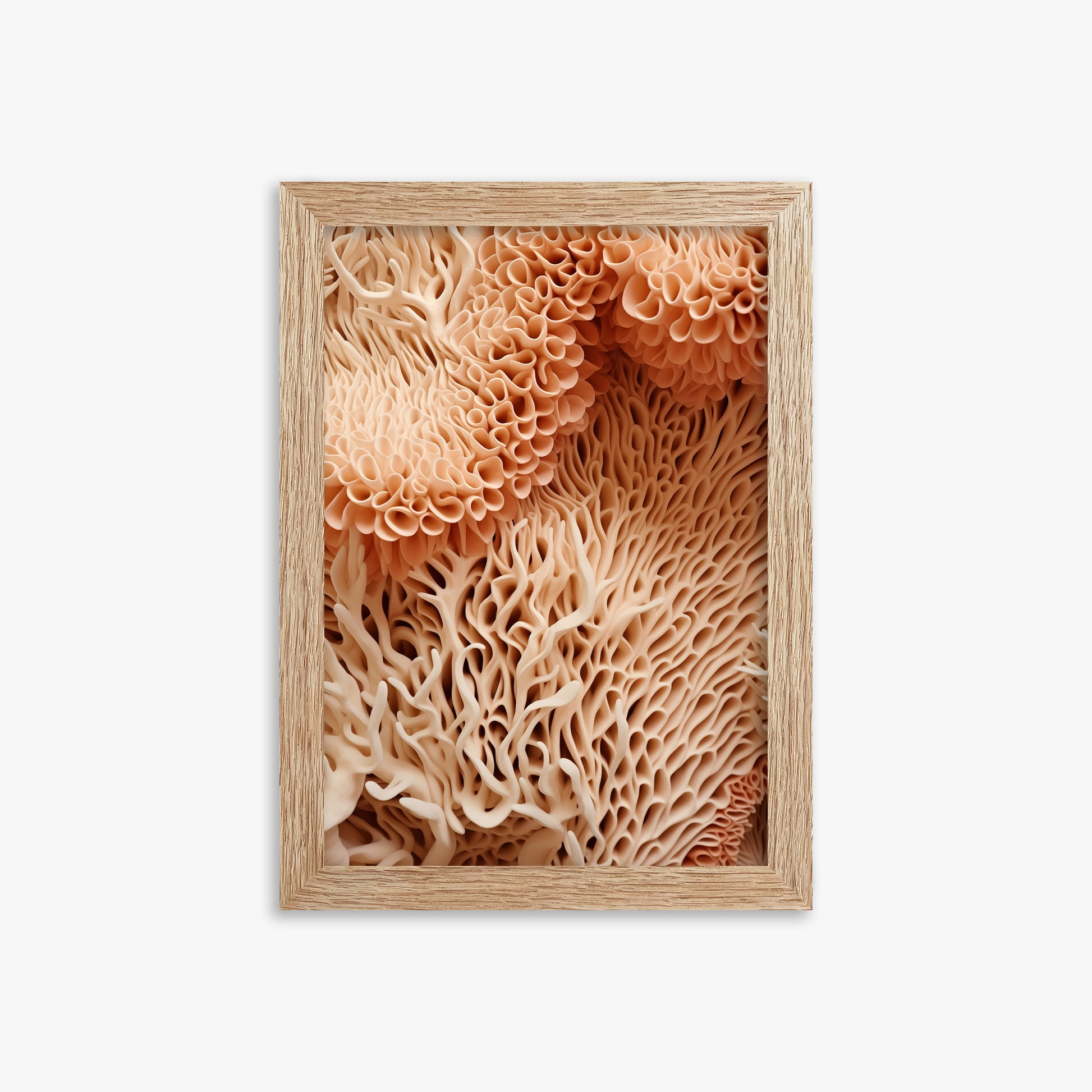 Coral Forest Symphony, 21x30cm Framed Poster With Raw Oak Frame