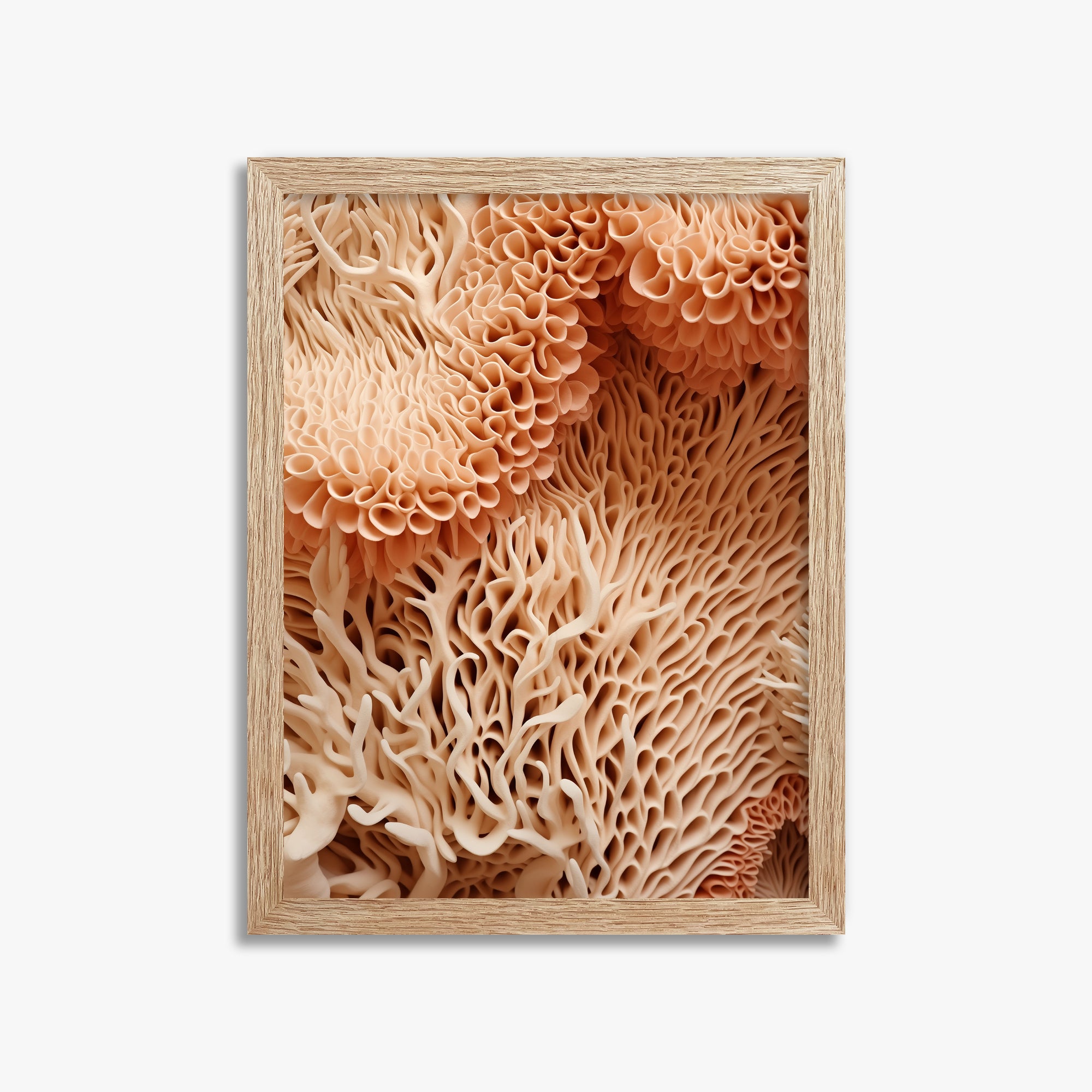 Coral Forest Symphony, 30x40cm Framed Poster With Raw Oak Frame