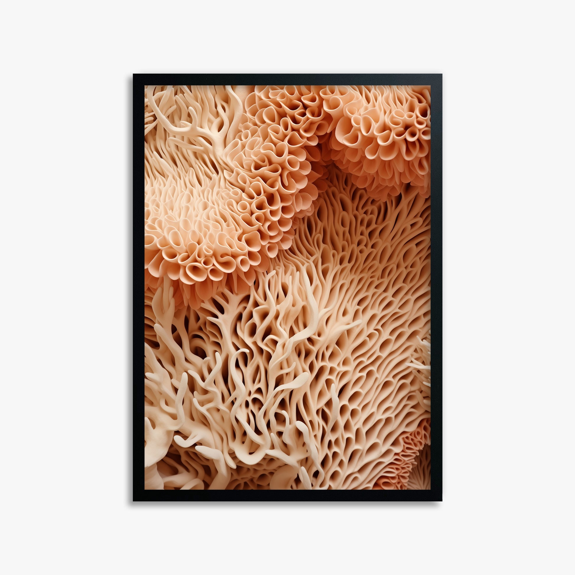 Coral Forest Symphony, 50x70cm Framed Poster With Black Frame