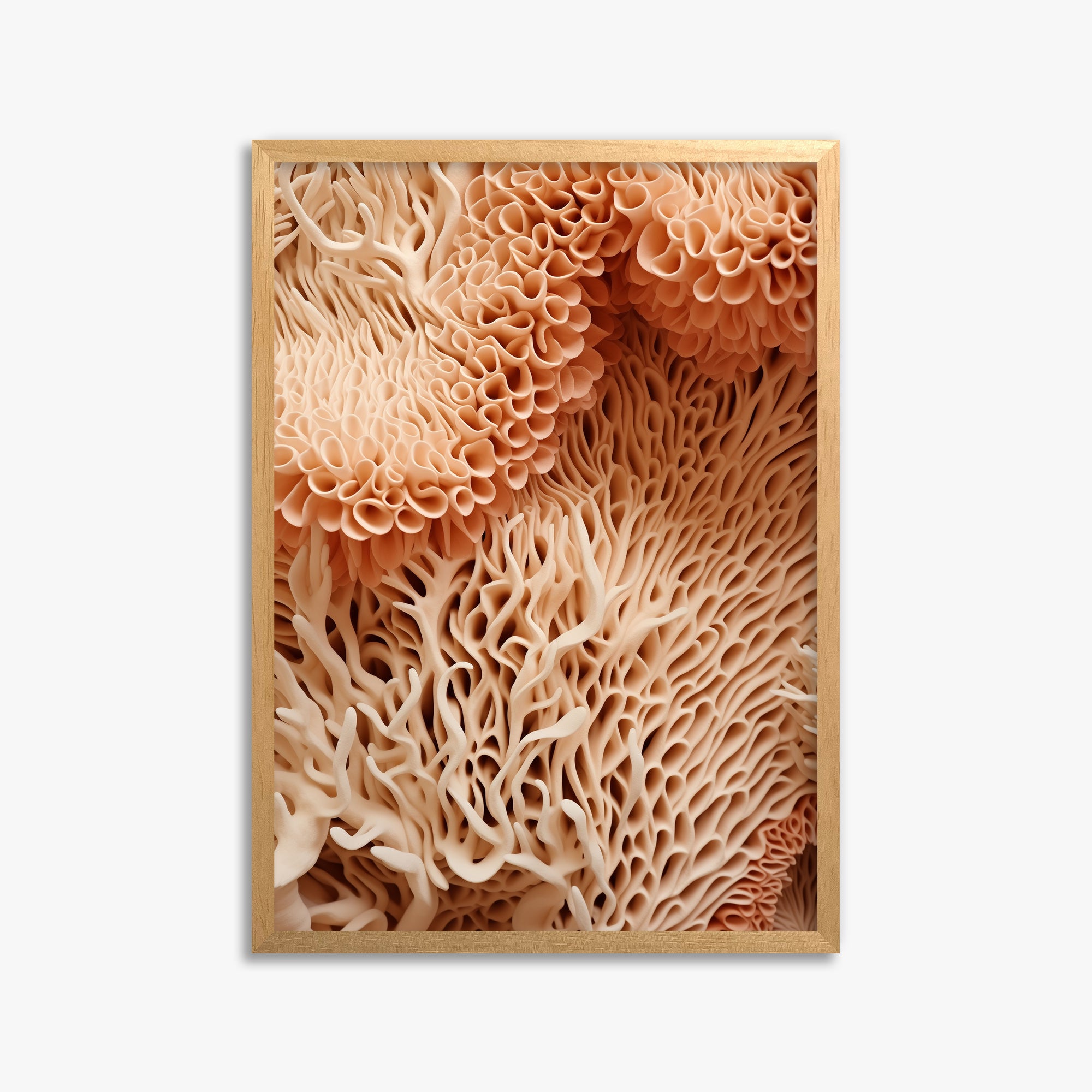 Coral Forest Symphony, 50x70cm Framed Poster With Oak Frame