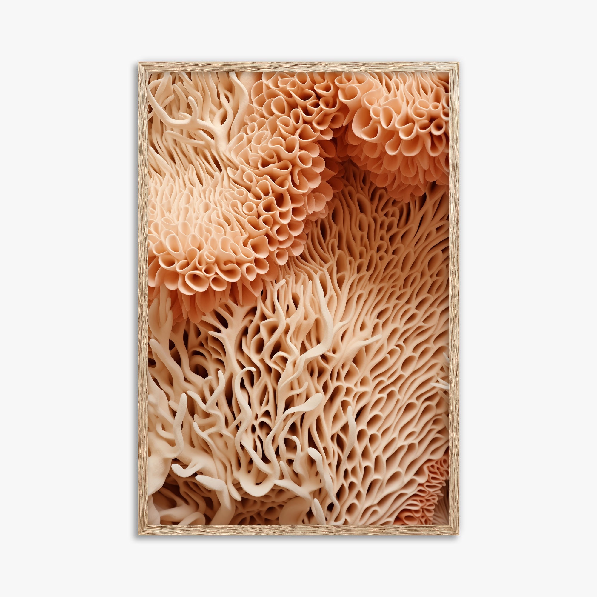 Coral Forest Symphony, 61x91cm Framed Poster With Raw Oak Frame