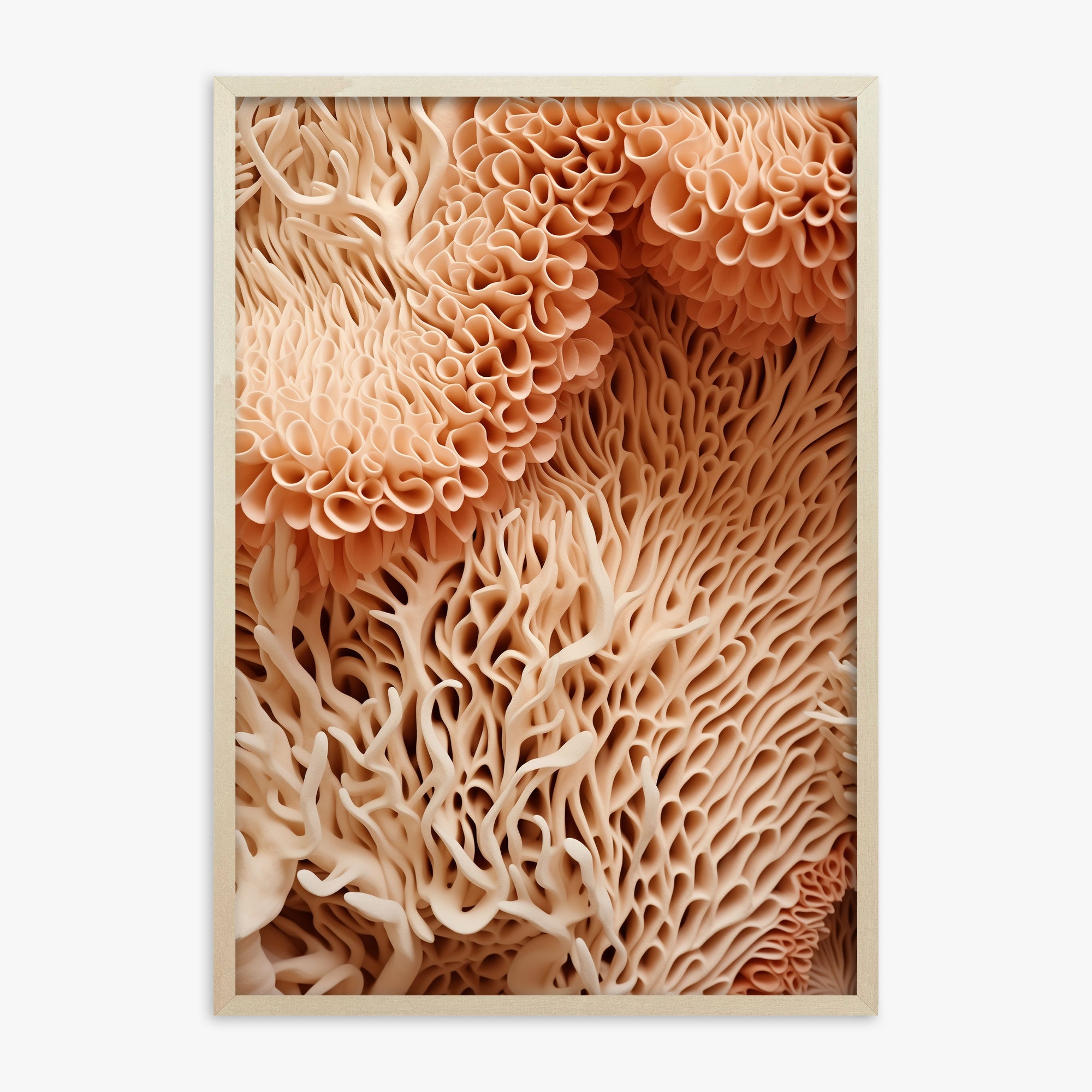 Coral Forest Symphony, 70x100cm Framed Poster With Lime Wood Frame