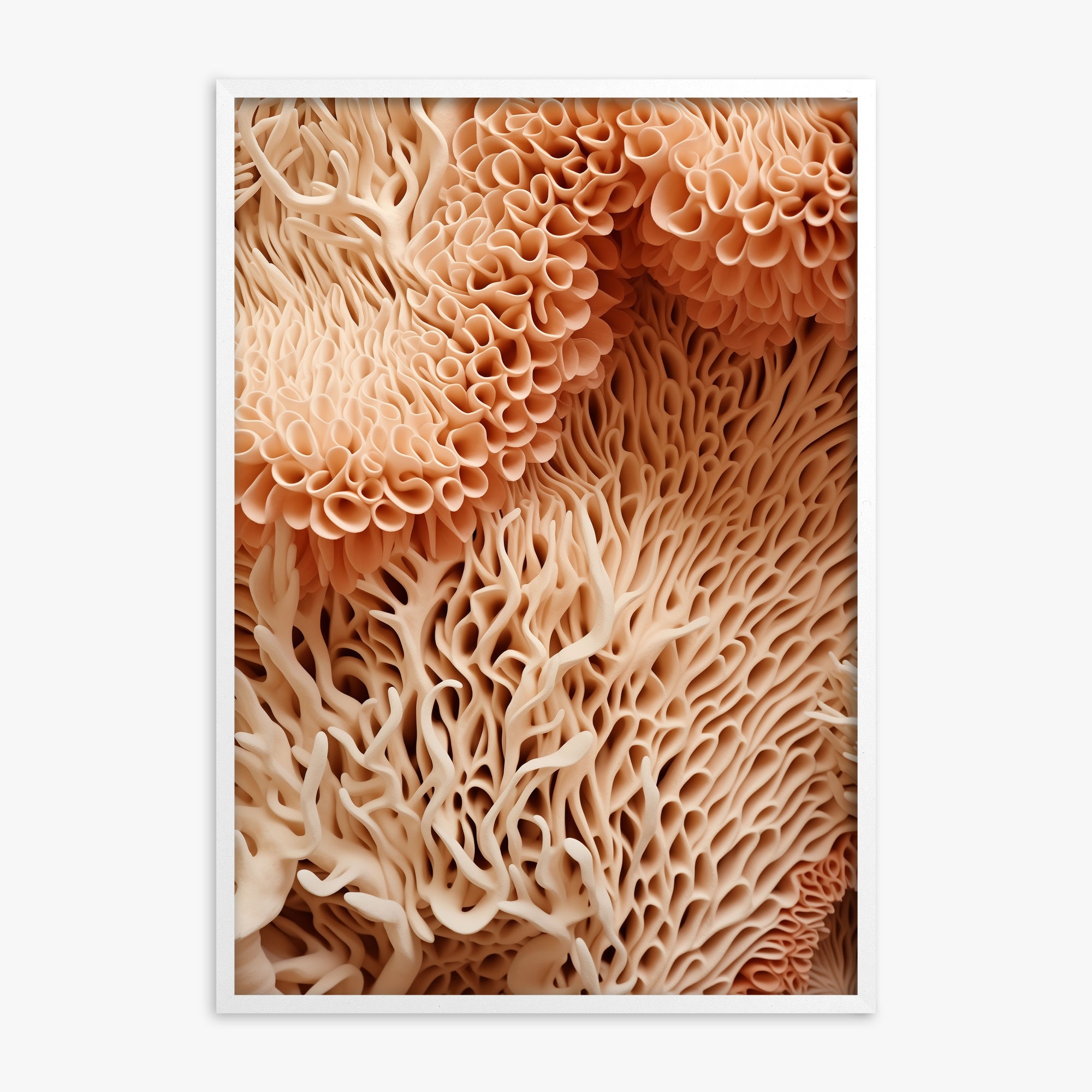 Coral Forest Symphony, White Framed Poster With White Frame