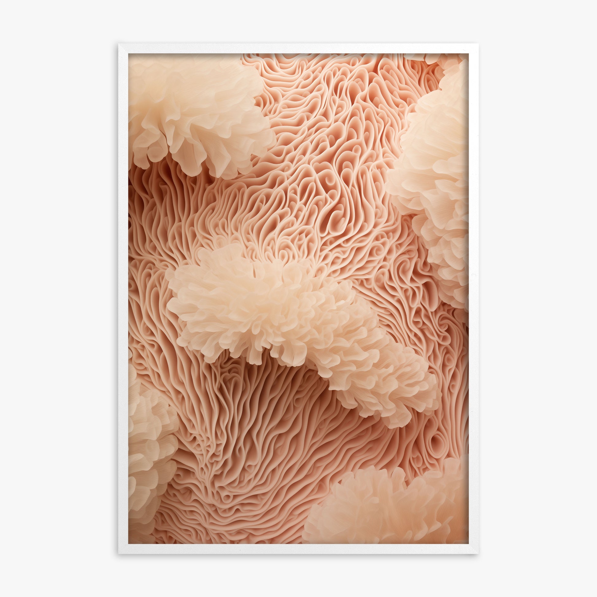 Anemone Dream, White Framed Poster With White Frame