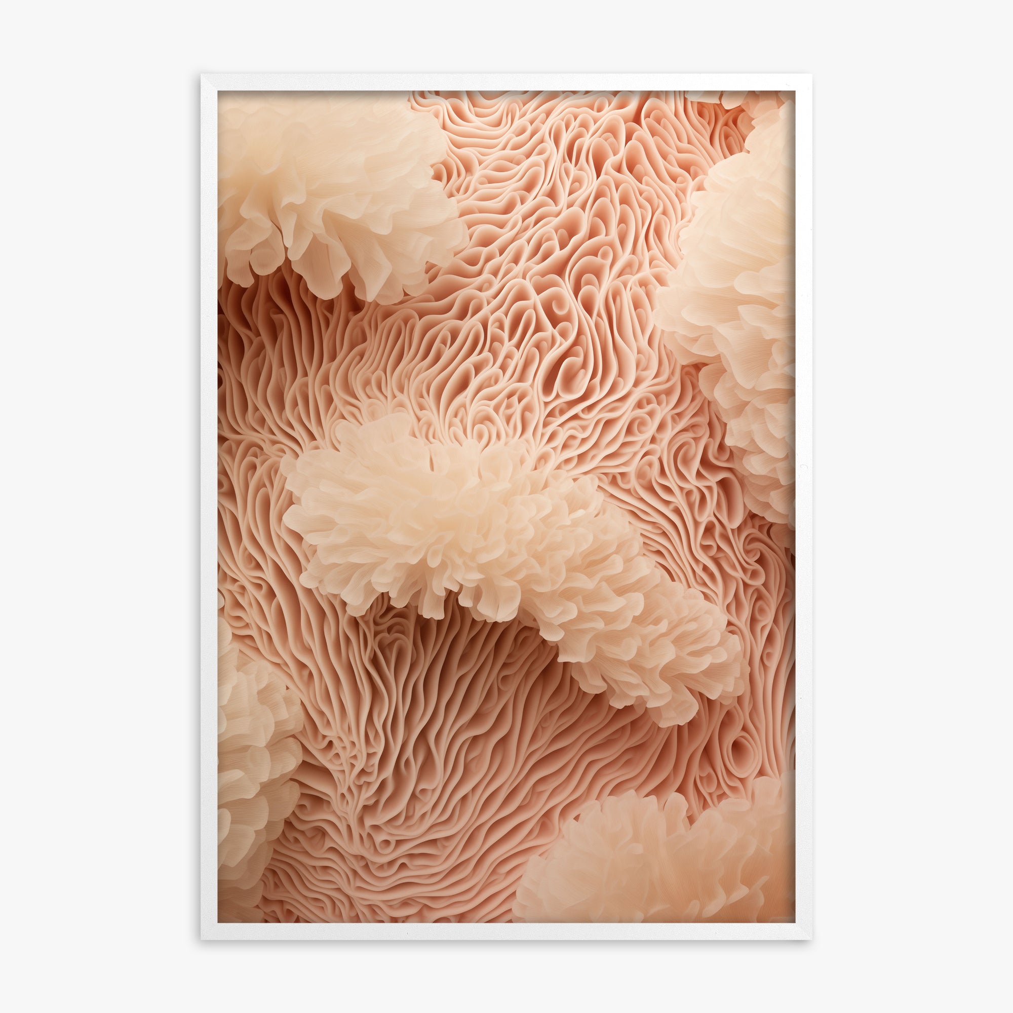 Anemone Dream, White Framed Poster With White Frame
