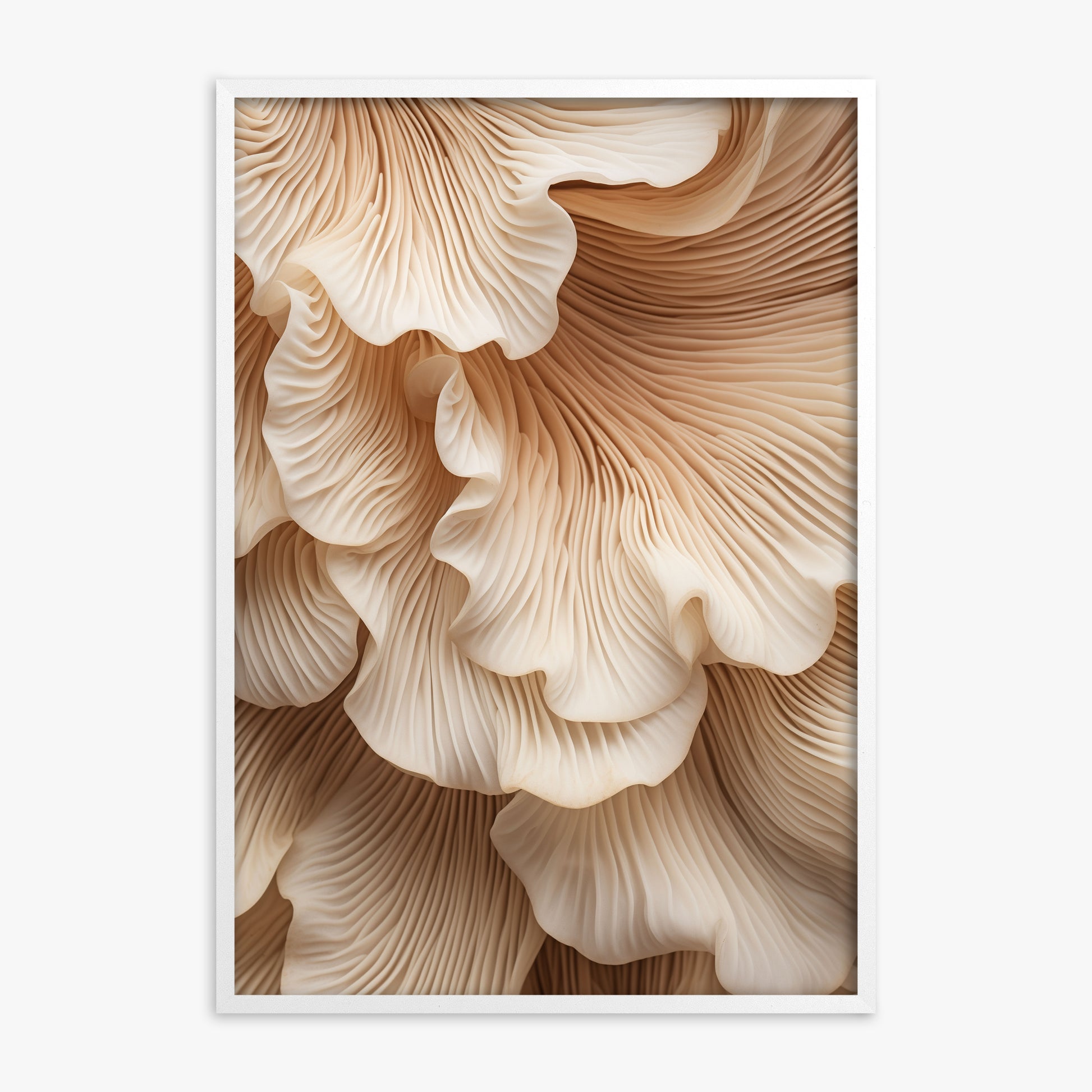 Organic Ripples, White Framed Poster With White Frame